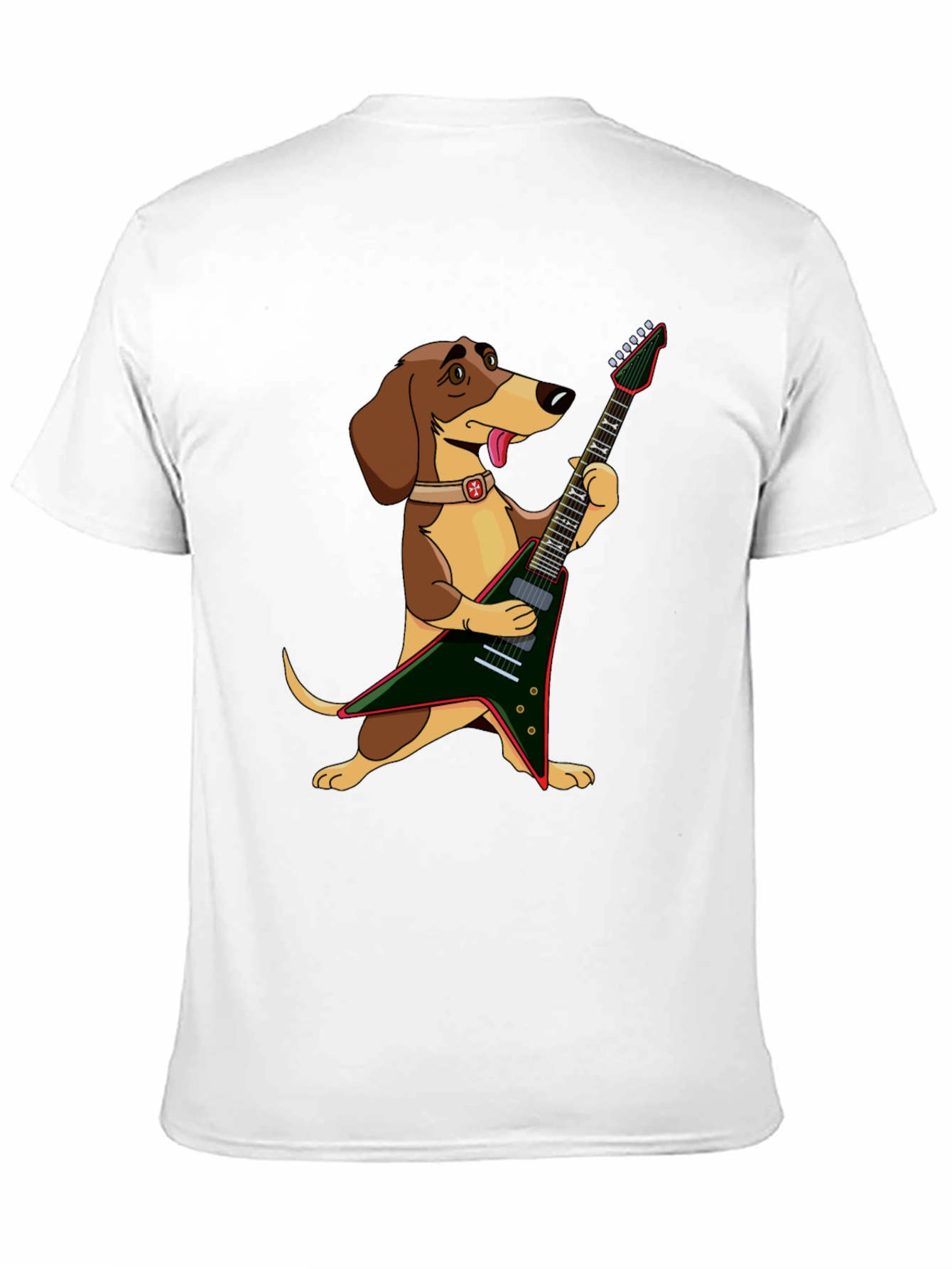 Dog Playing Electric Guitar Graphic T-Shirt