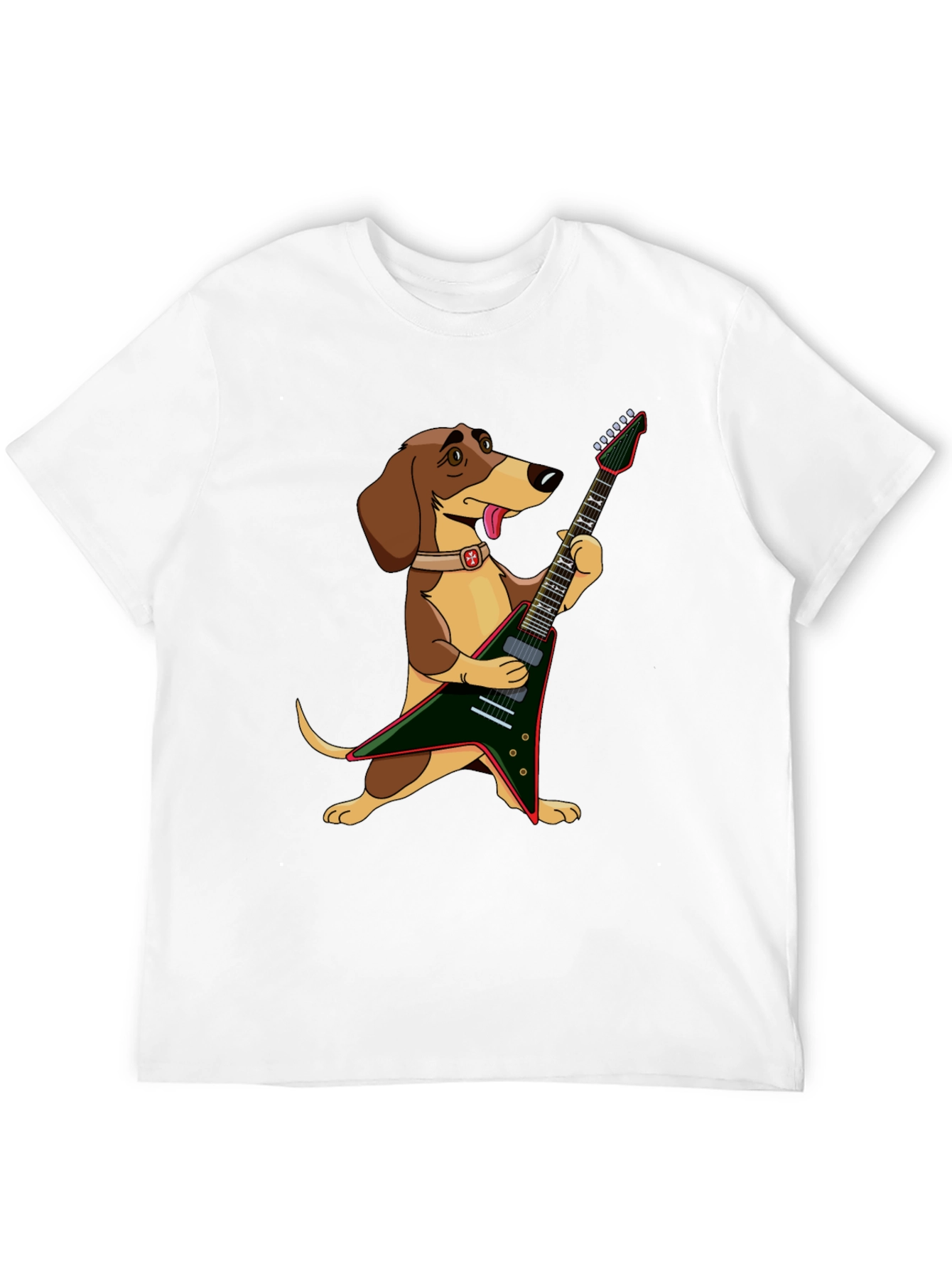 Dog Playing Electric Guitar Graphic T-Shirt