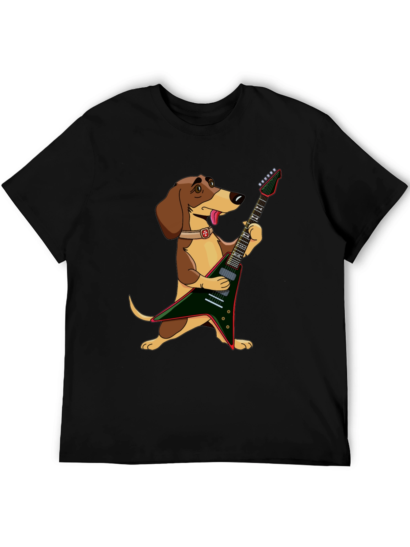 Dog Playing Electric Guitar Graphic T-Shirt