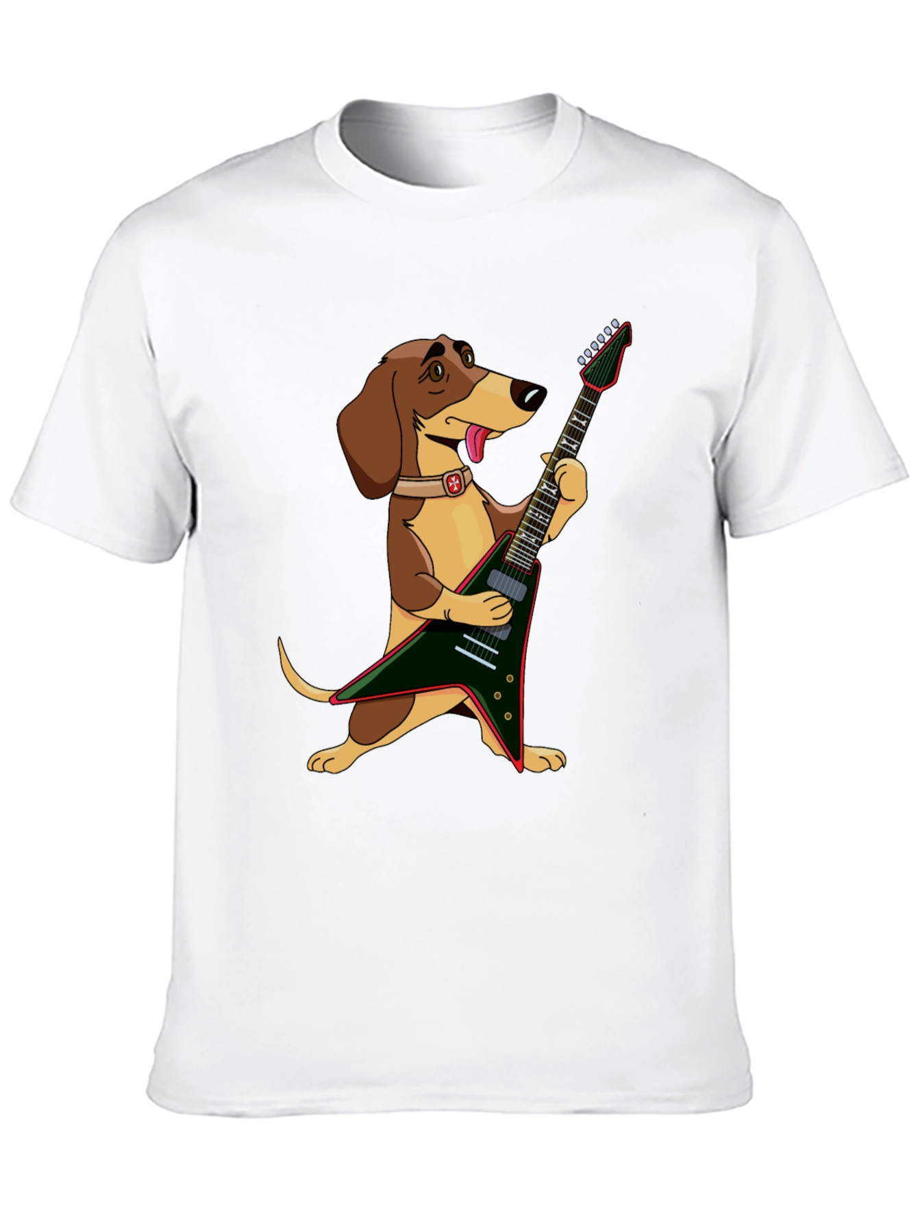 Dog Playing Electric Guitar Graphic T-Shirt
