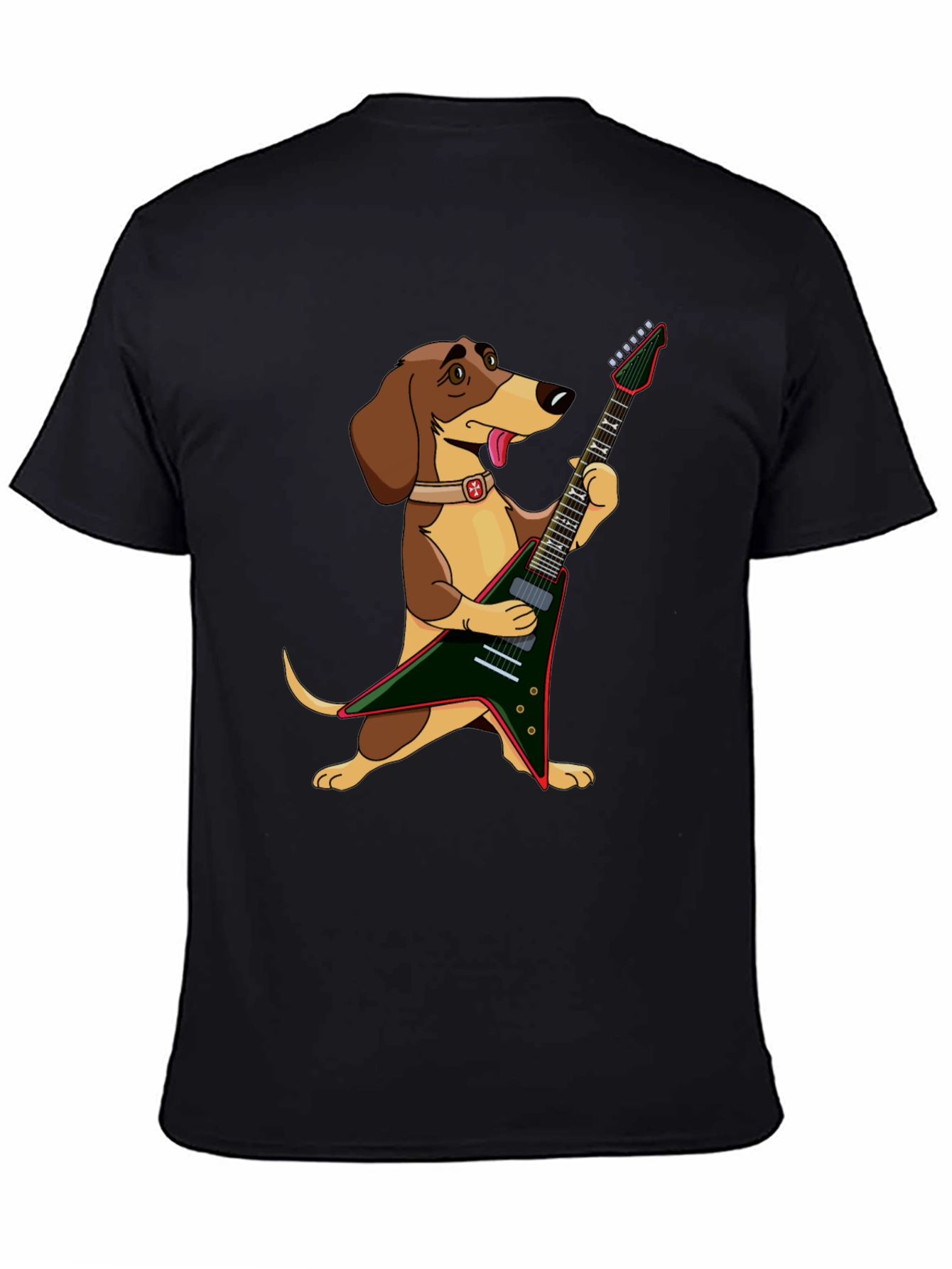 Dog Playing Electric Guitar Graphic T-Shirt