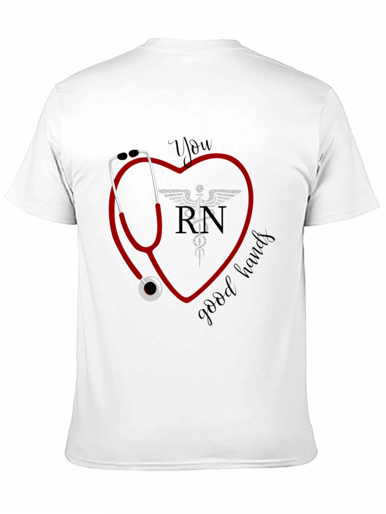 RN Heart Stethoscope Graphic Tee - Nurse Appreciation Gift