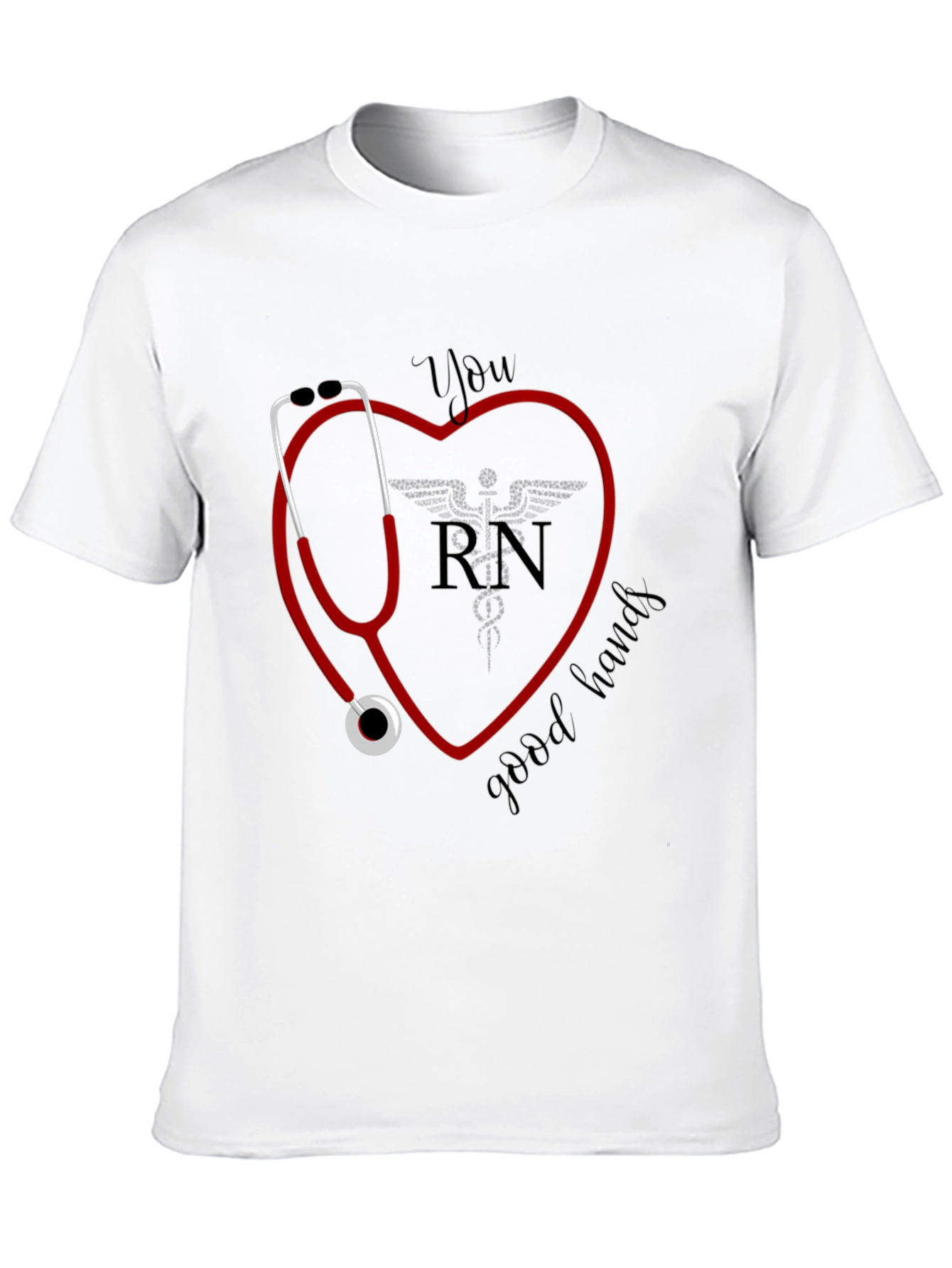 RN Heart Stethoscope Graphic Tee - Nurse Appreciation Gift