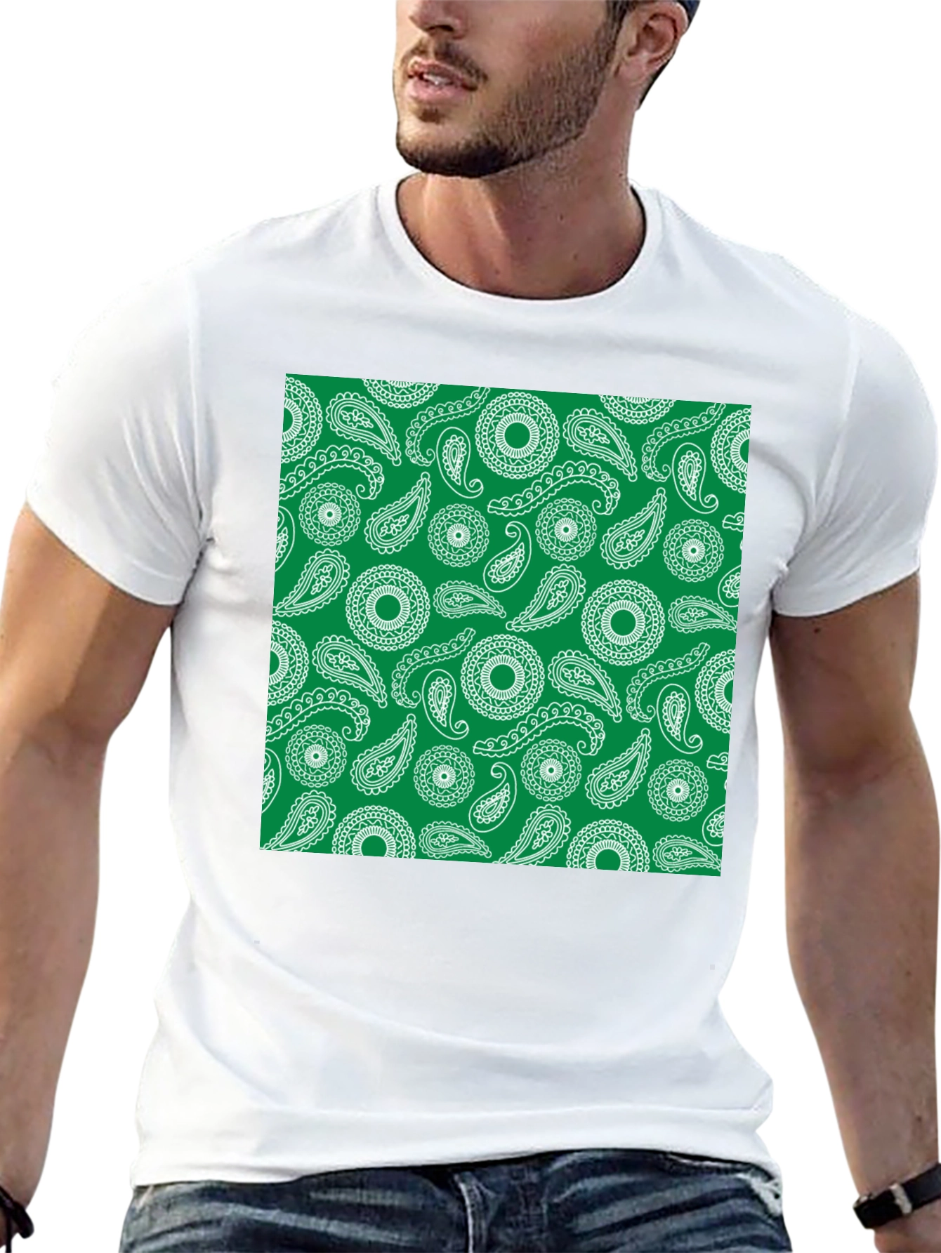 Paisley Pattern Black T-Shirt
