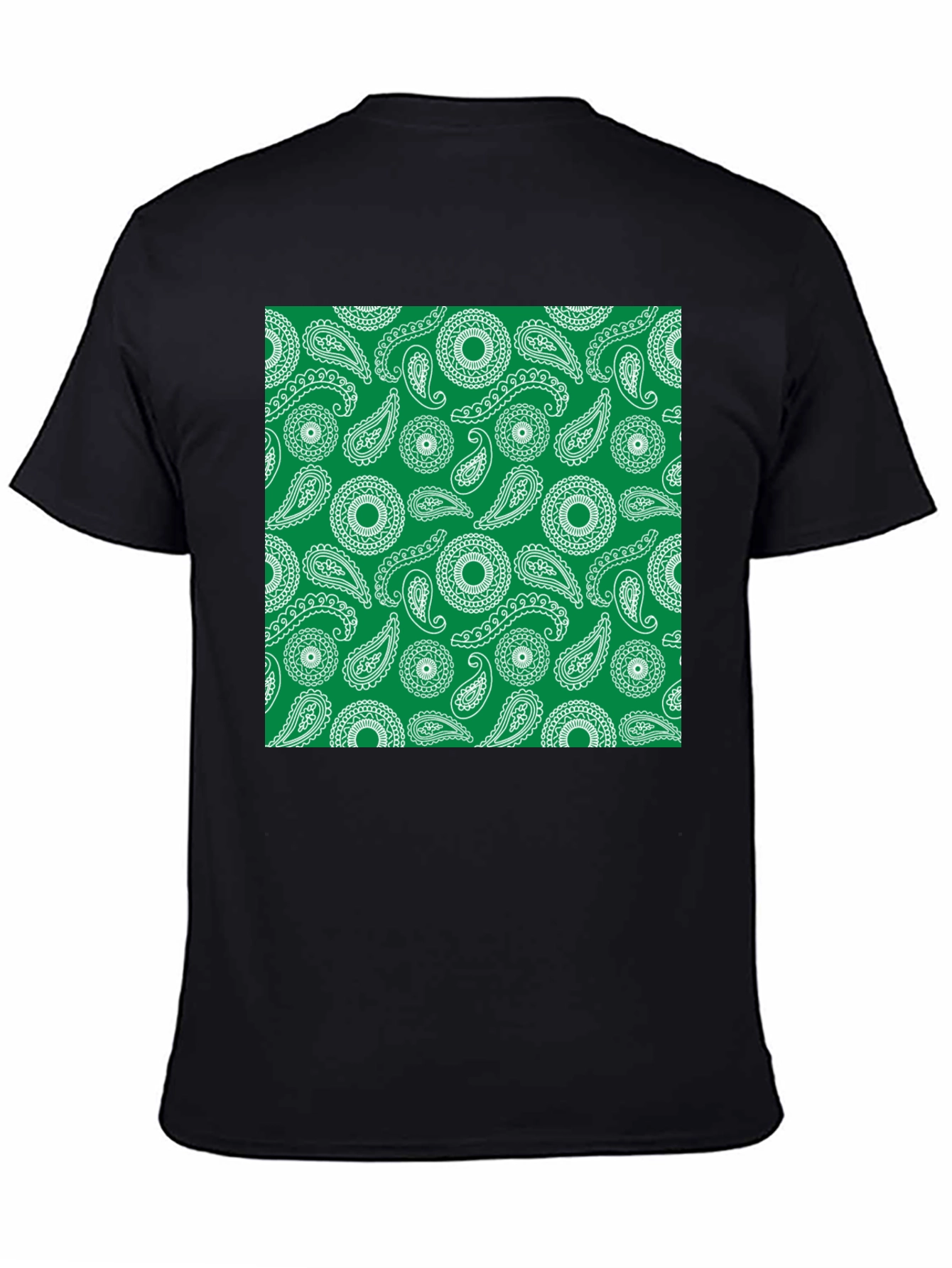 Paisley Pattern Black T-Shirt