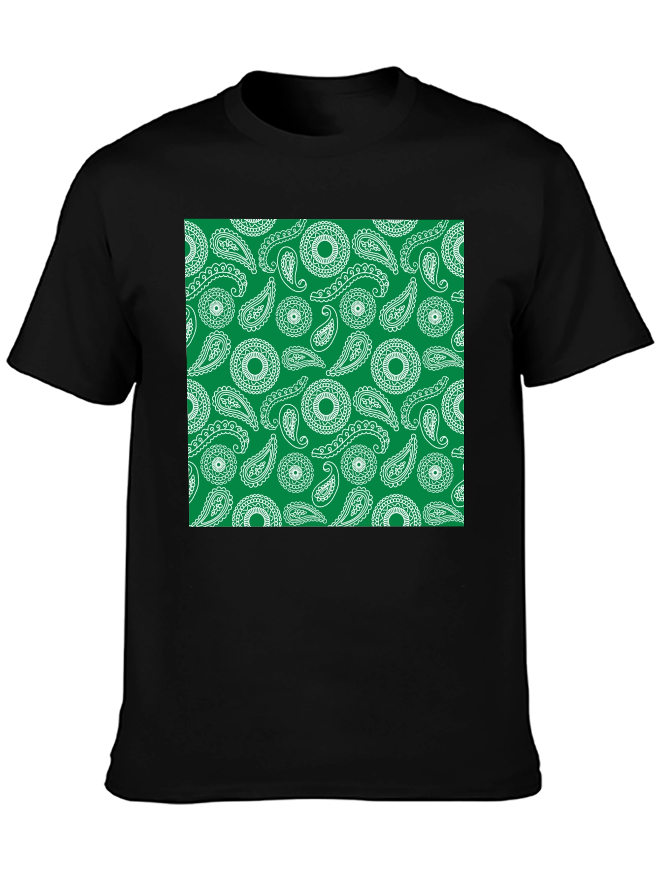 Paisley Pattern Black T-Shirt
