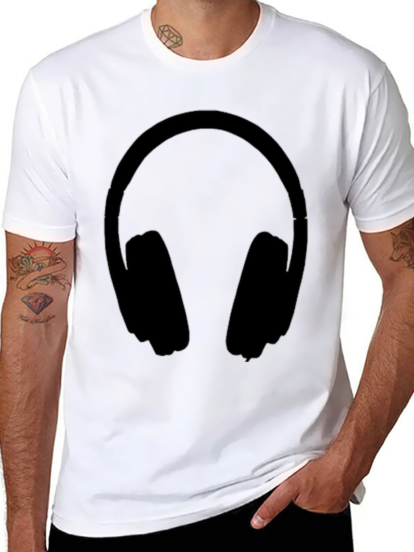 Headphones Graphic T-Shirt - Casual Style