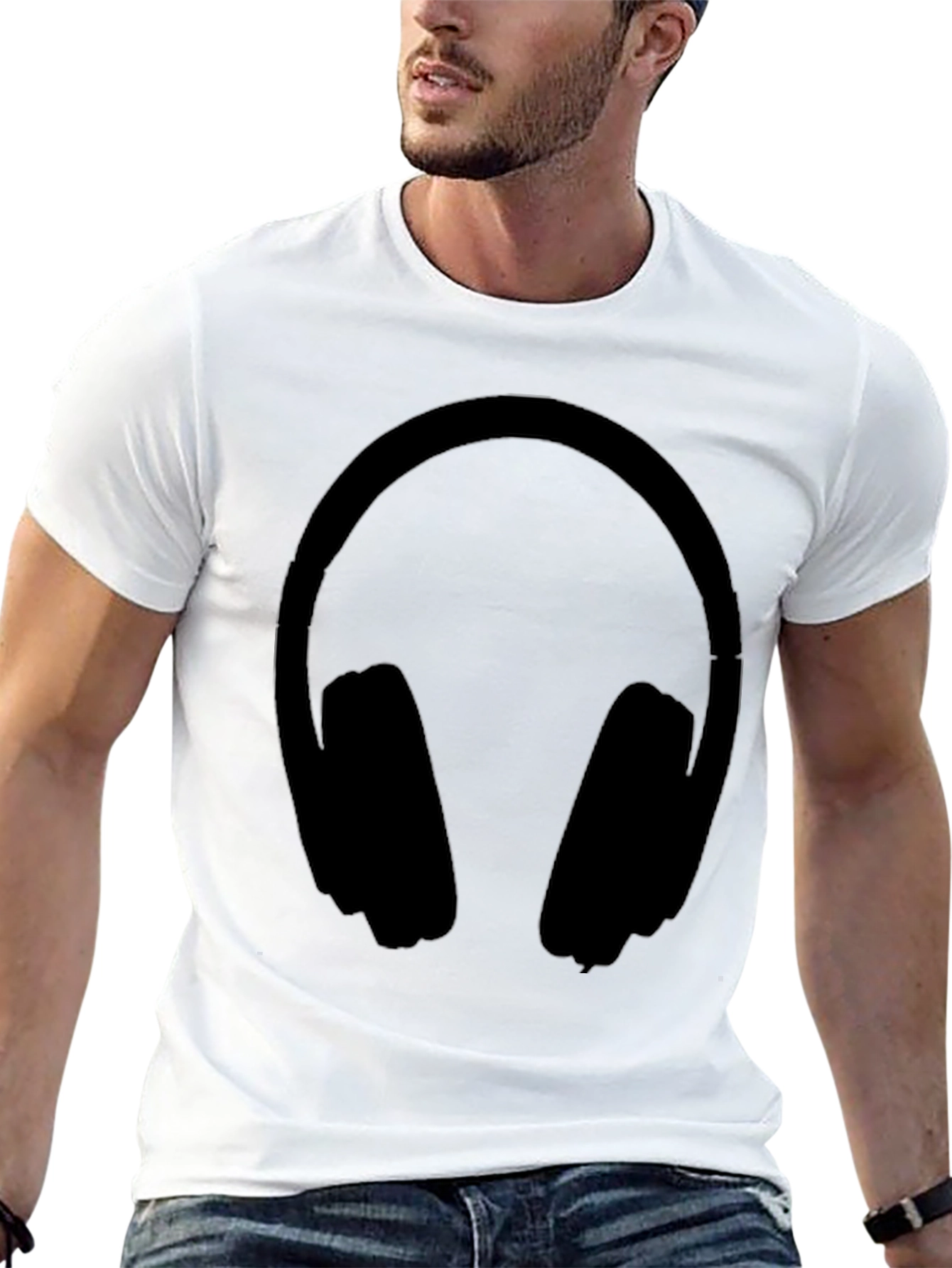 Headphones Graphic T-Shirt - Casual Style