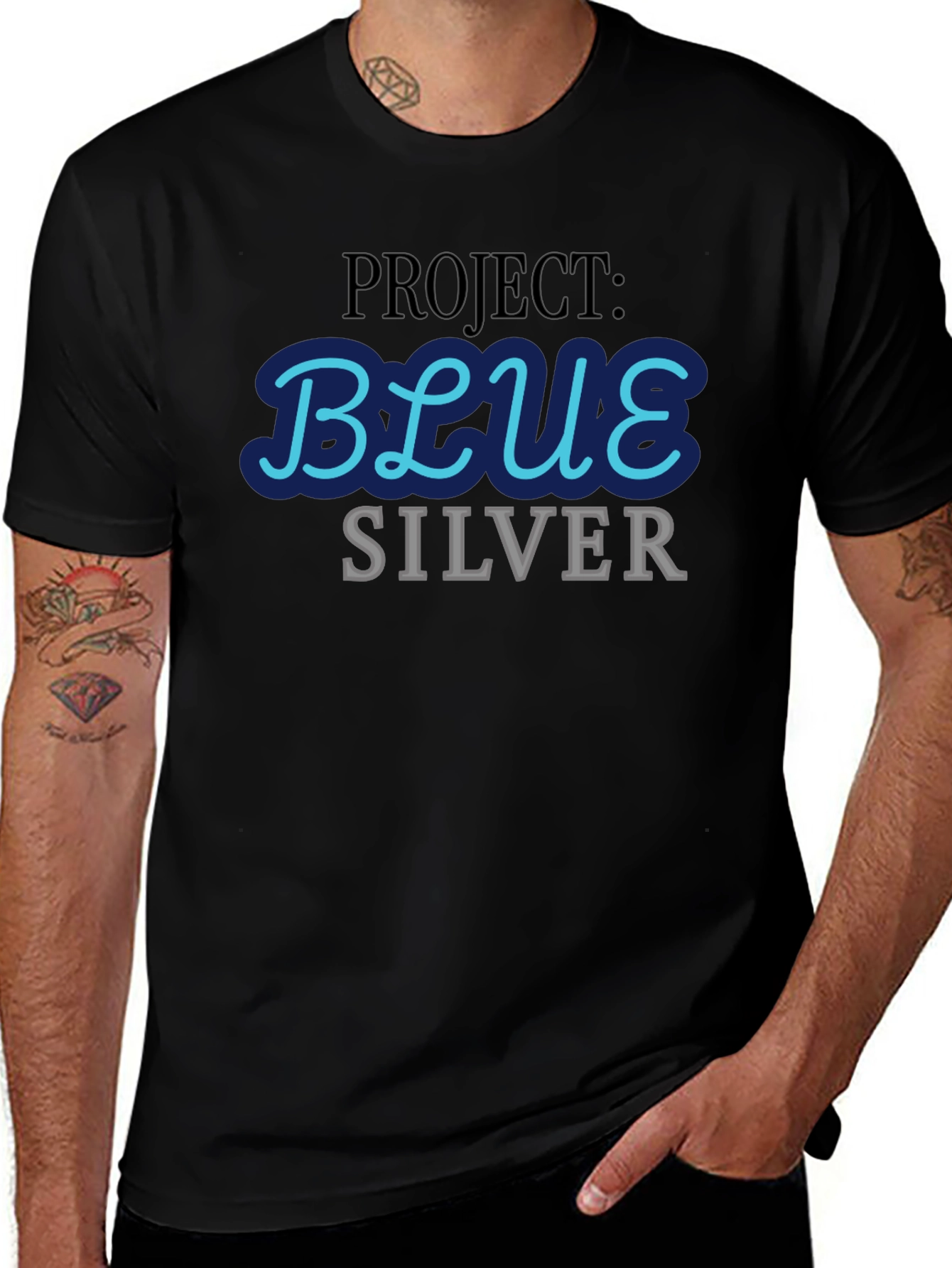 Project Blue Silver Graphic T-Shirt