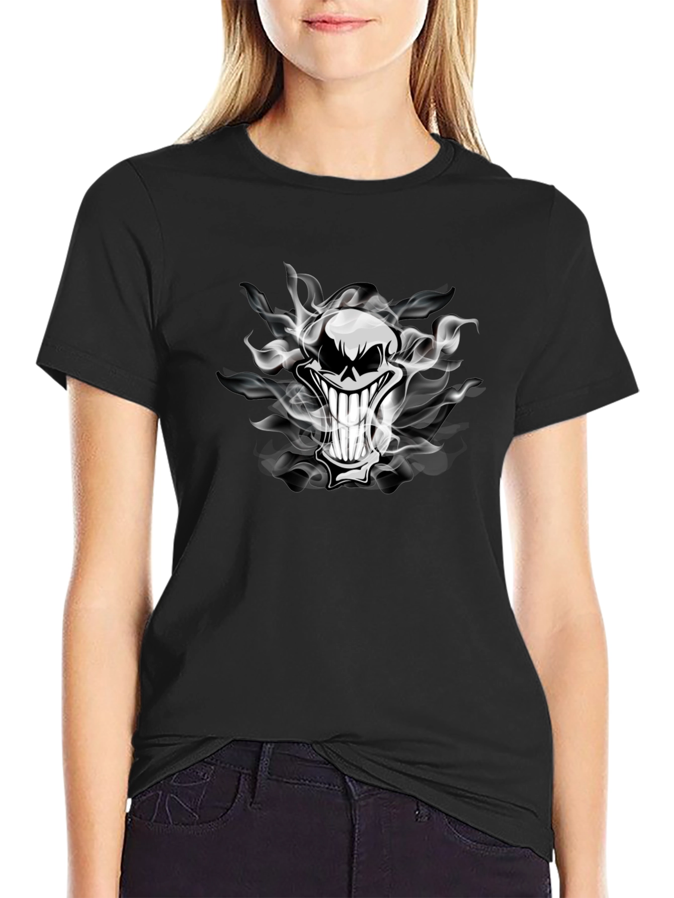 Smoked Skull Graphic Tee - Dark Humor T-Shirt