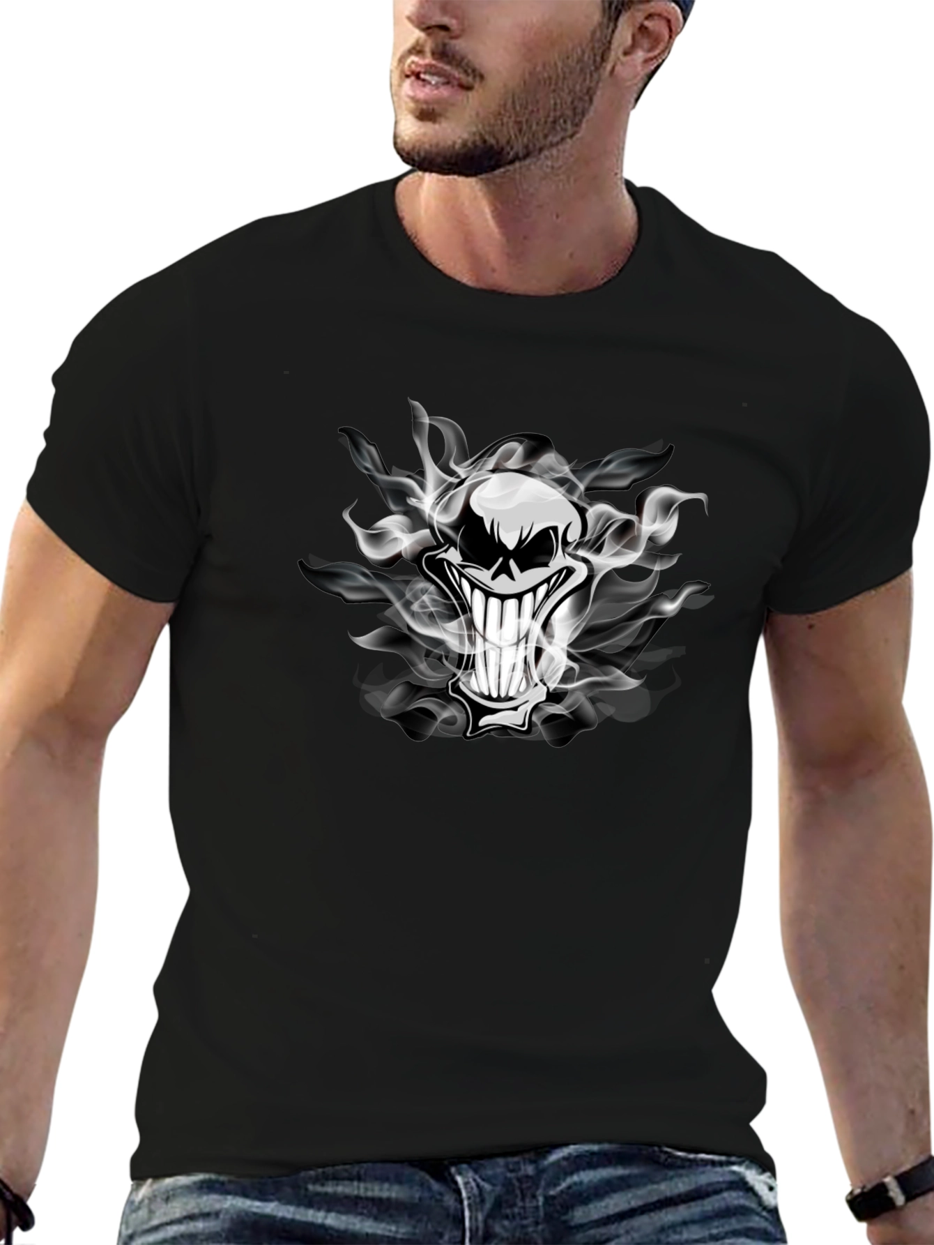 Smoked Skull Graphic Tee - Dark Humor T-Shirt