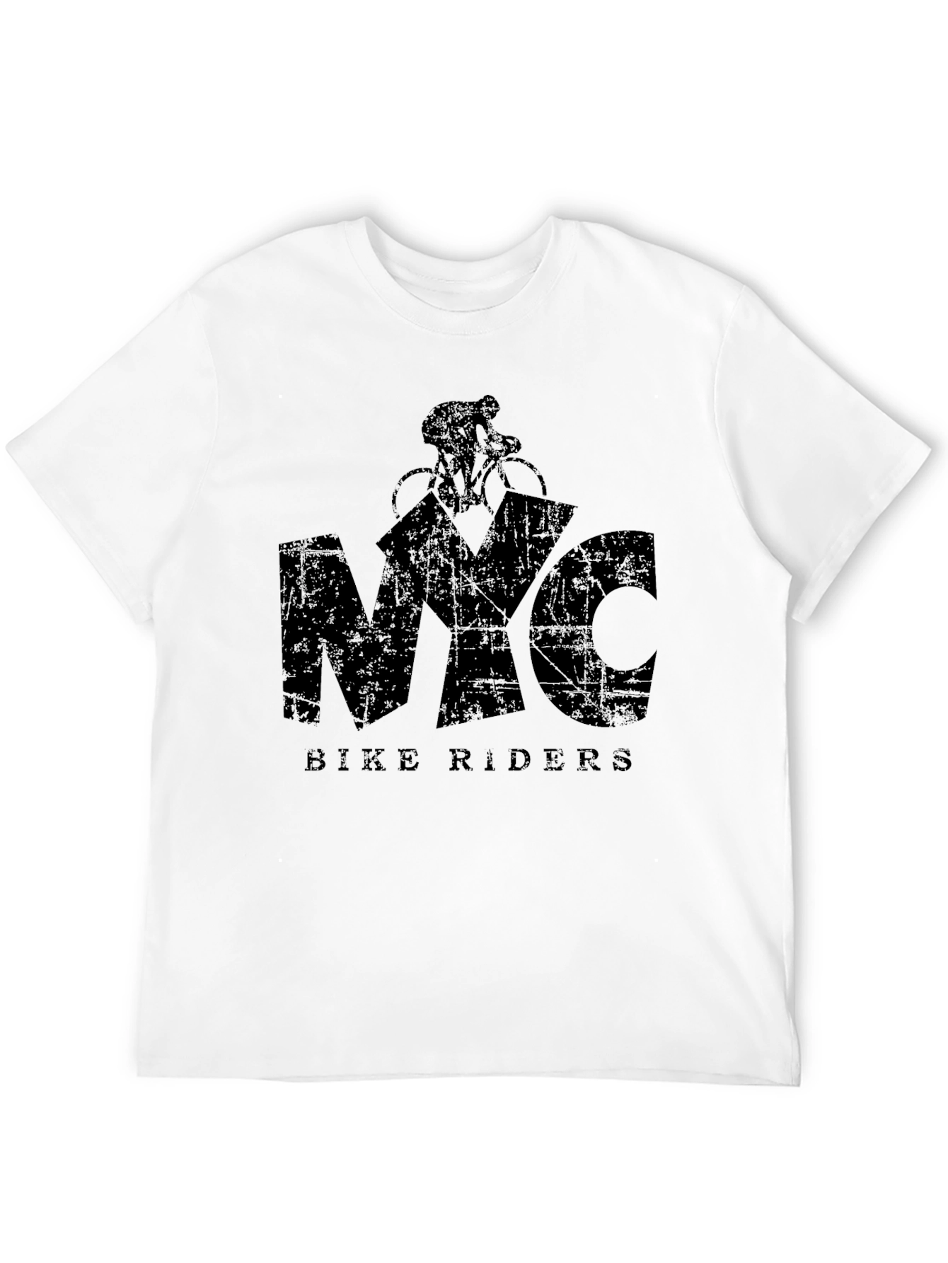NYC Bike Riders Graphic T-Shirt - Black