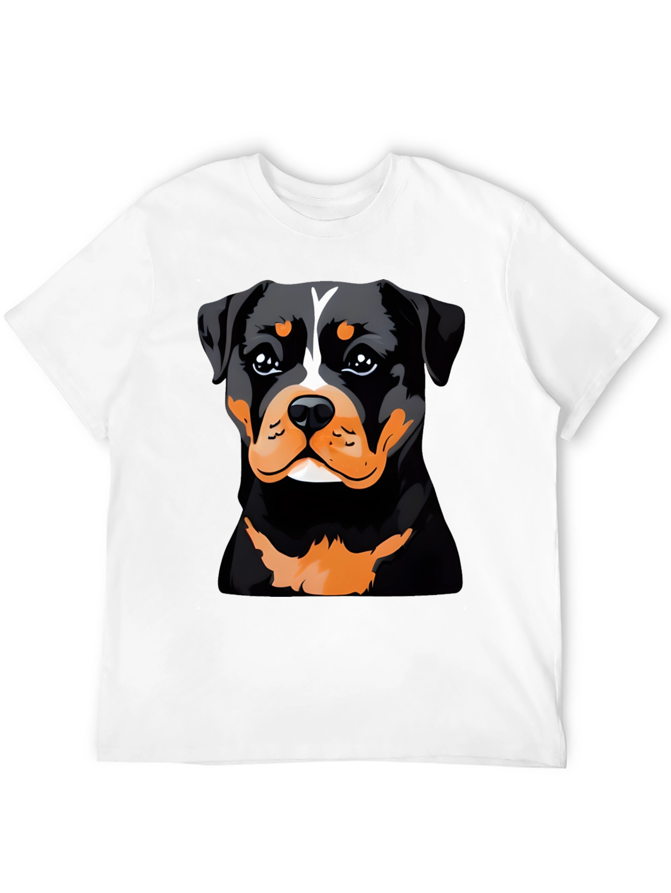 Rottweiler Dog Graphic Print Black T-Shirt