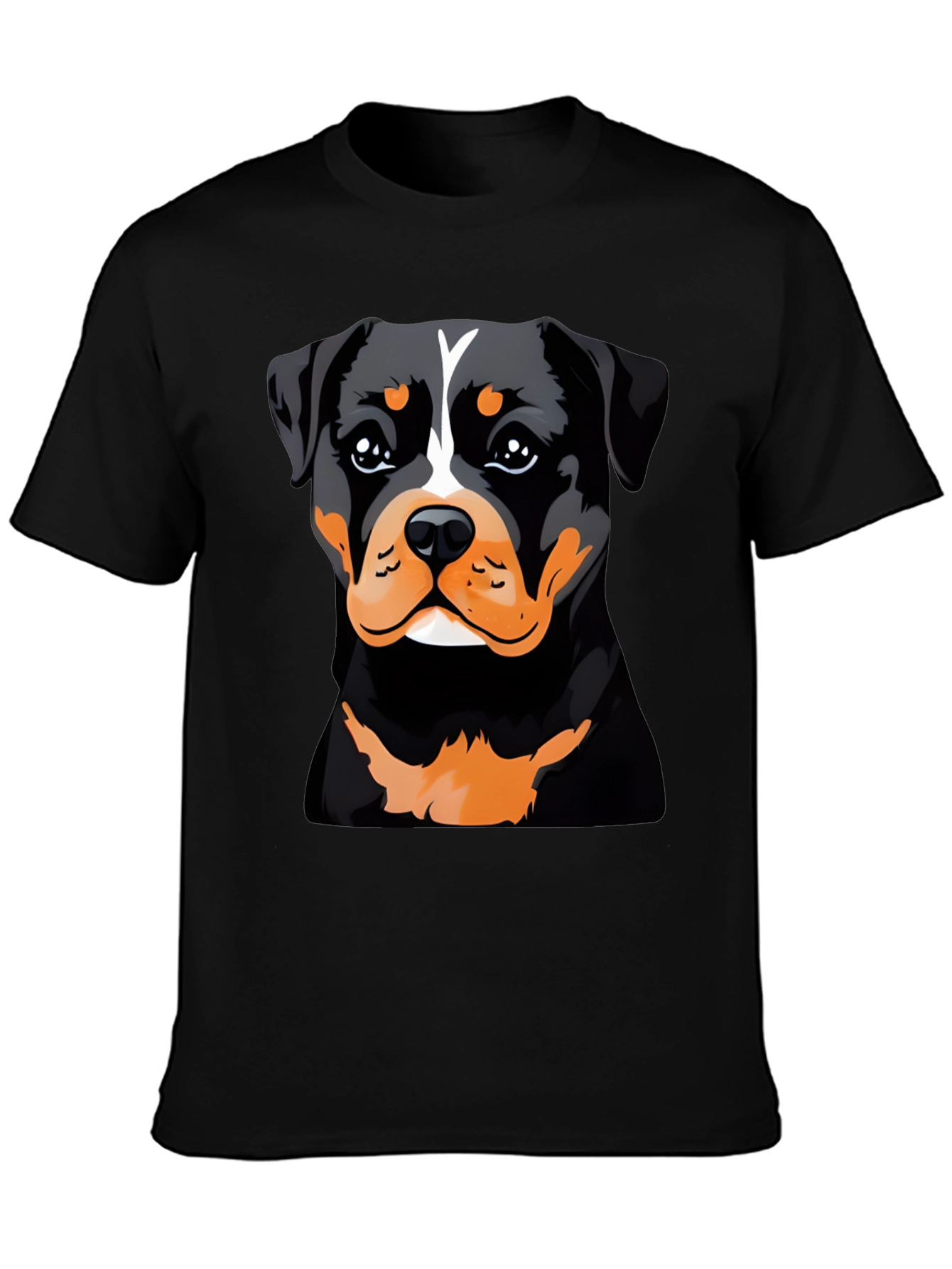 Rottweiler Dog Graphic Print Black T-Shirt