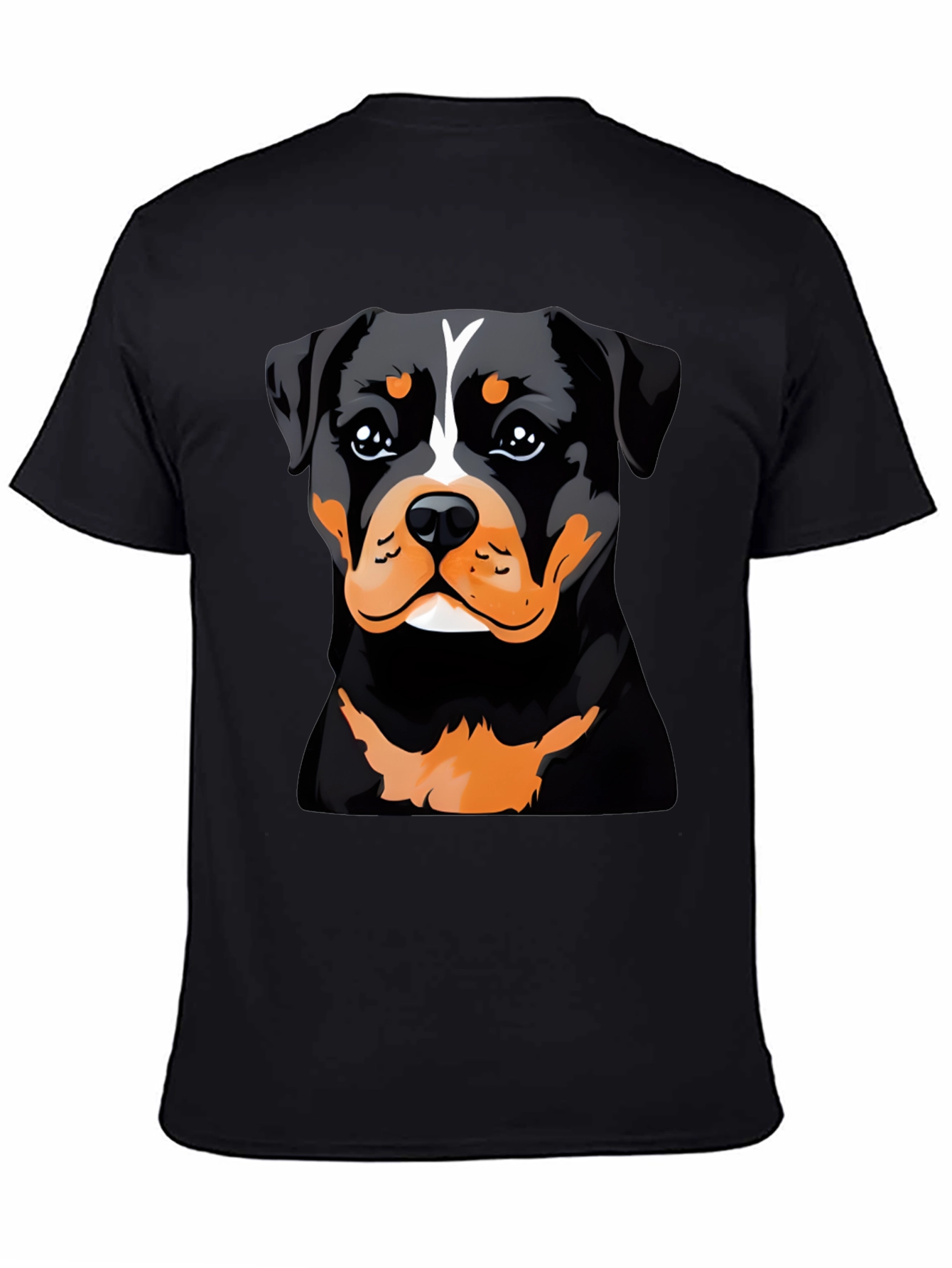 Rottweiler Dog Graphic Print Black T-Shirt
