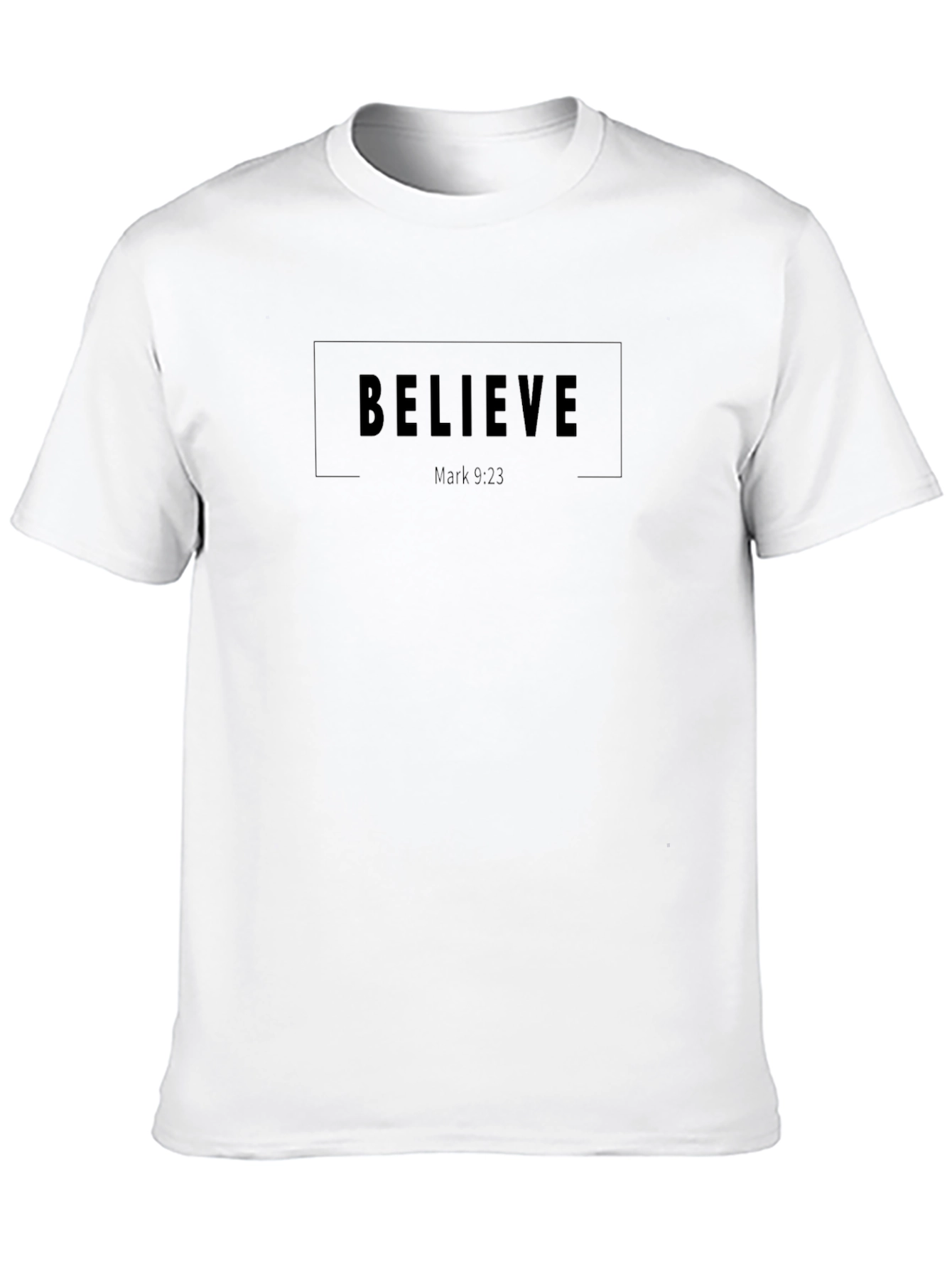 Believe Christian T-Shirt | Mark 9:23 Bible Verse
