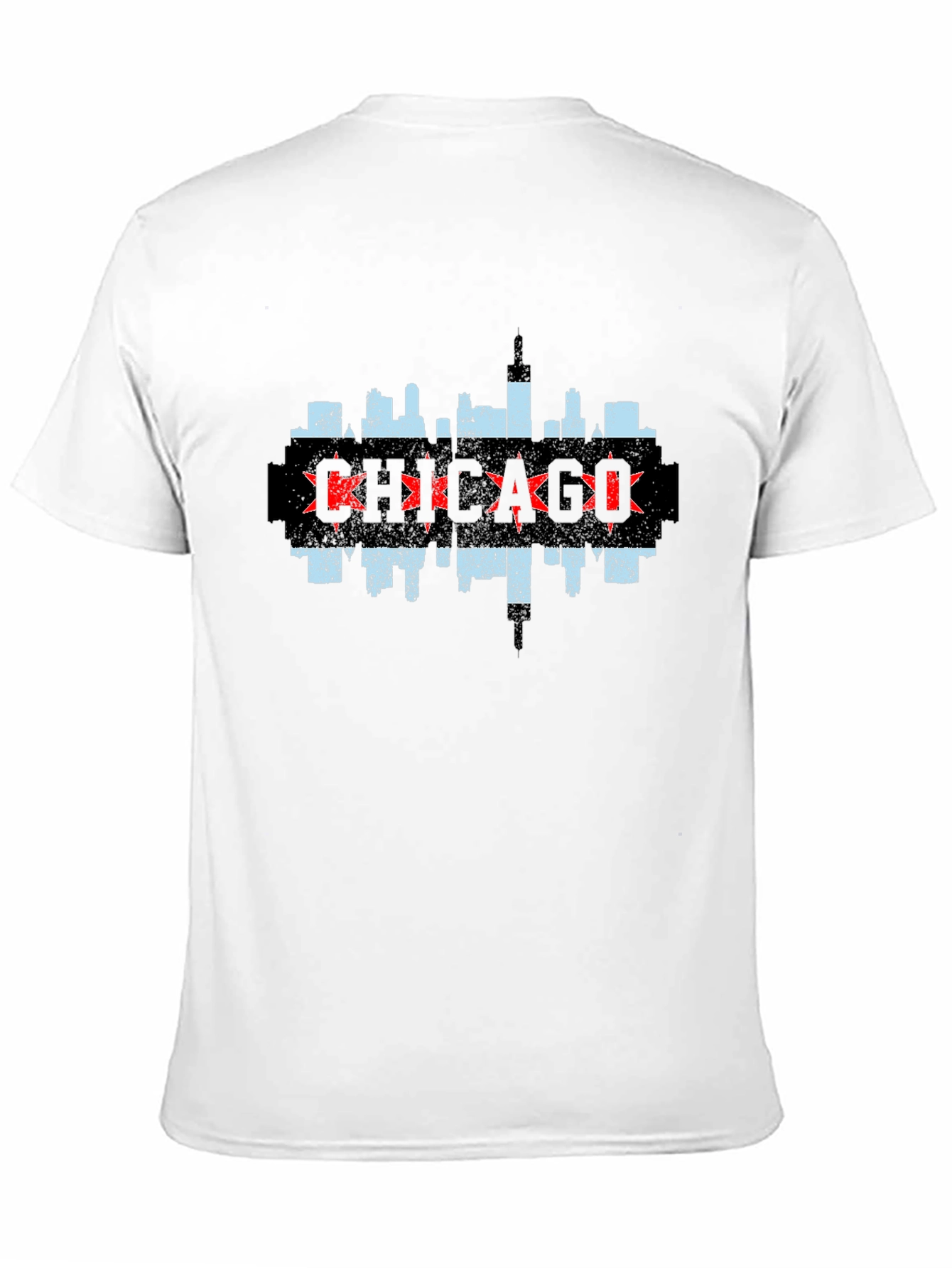 Chicago Skyline Graphic Tee - Black Cotton T-Shirt