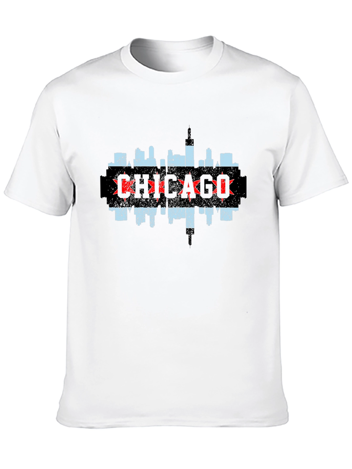 Chicago Skyline Graphic Tee - Black Cotton T-Shirt