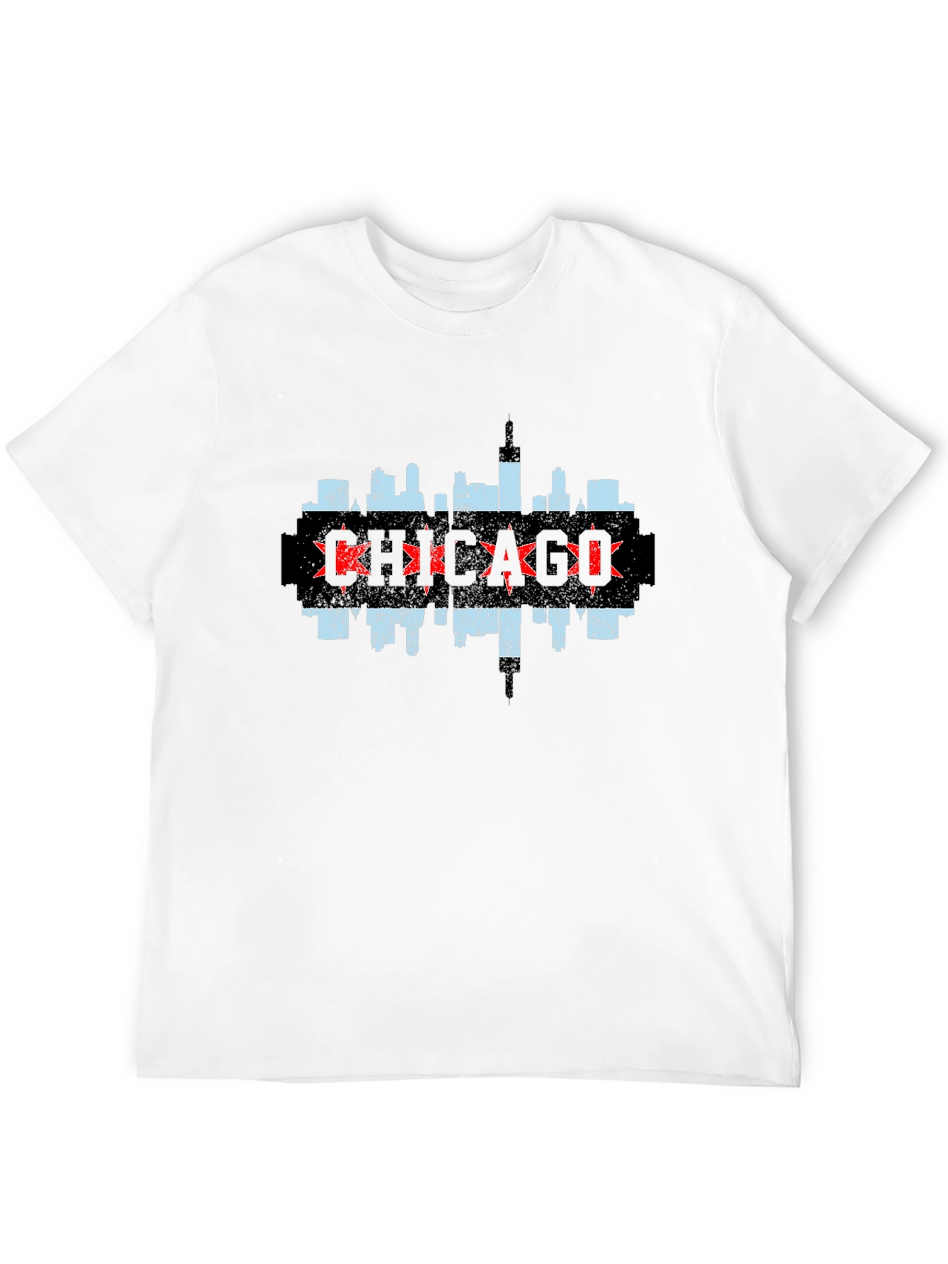 Chicago Skyline Graphic Tee - Black Cotton T-Shirt
