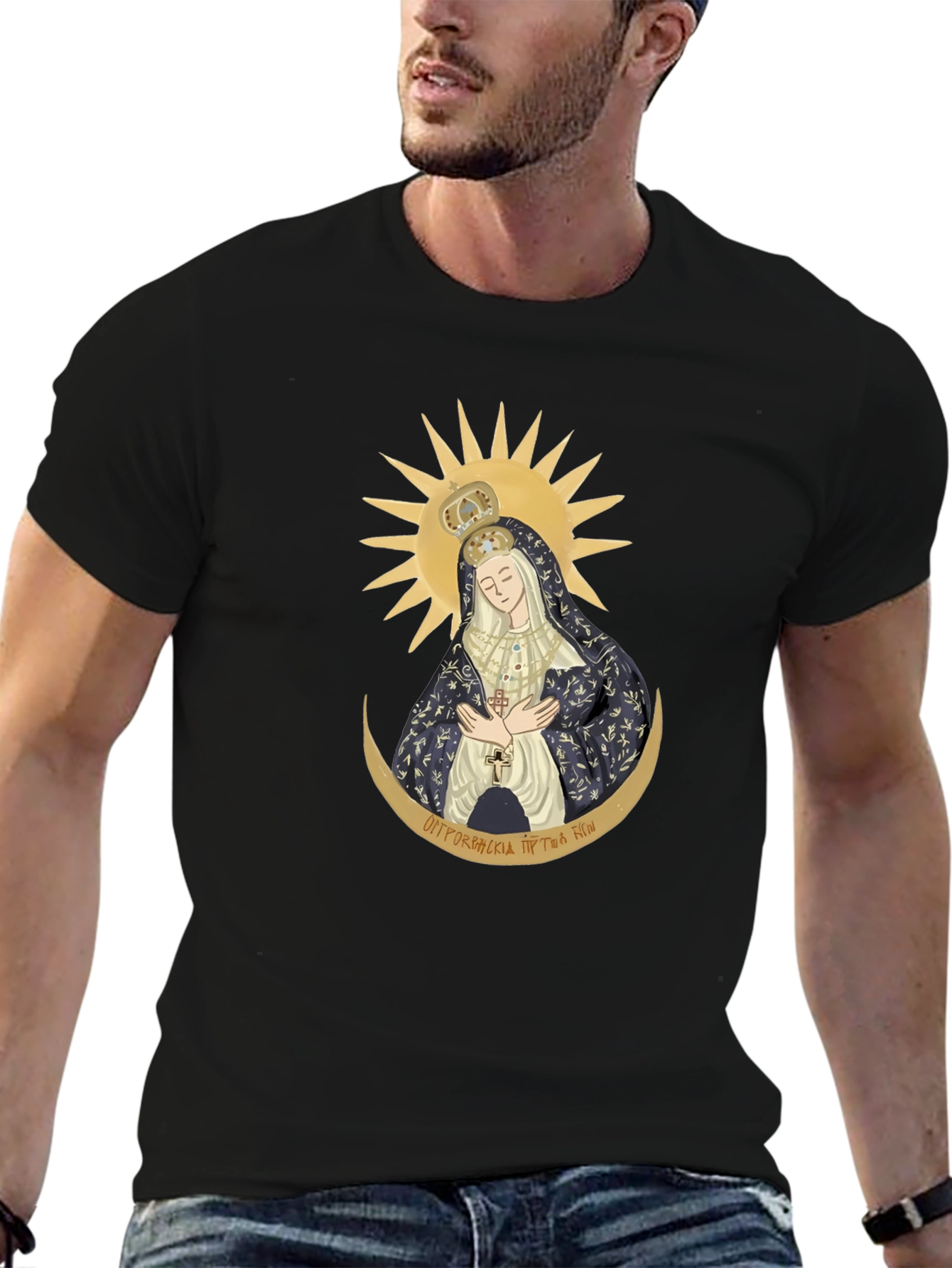 Madonna Graphic Tee - Stylish Religious Art Shirt