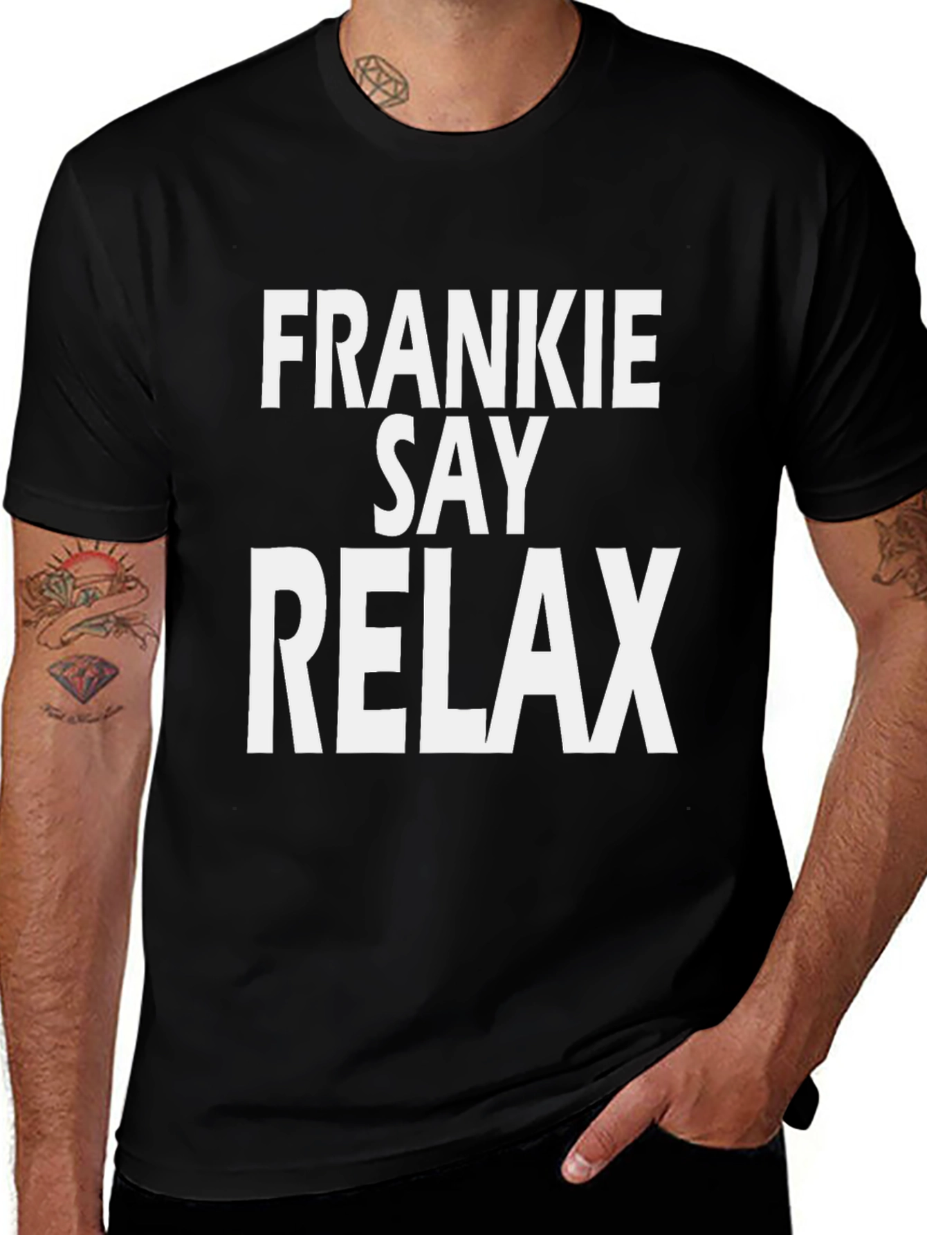 Frankie Say Relax Graphic T-Shirt - Black