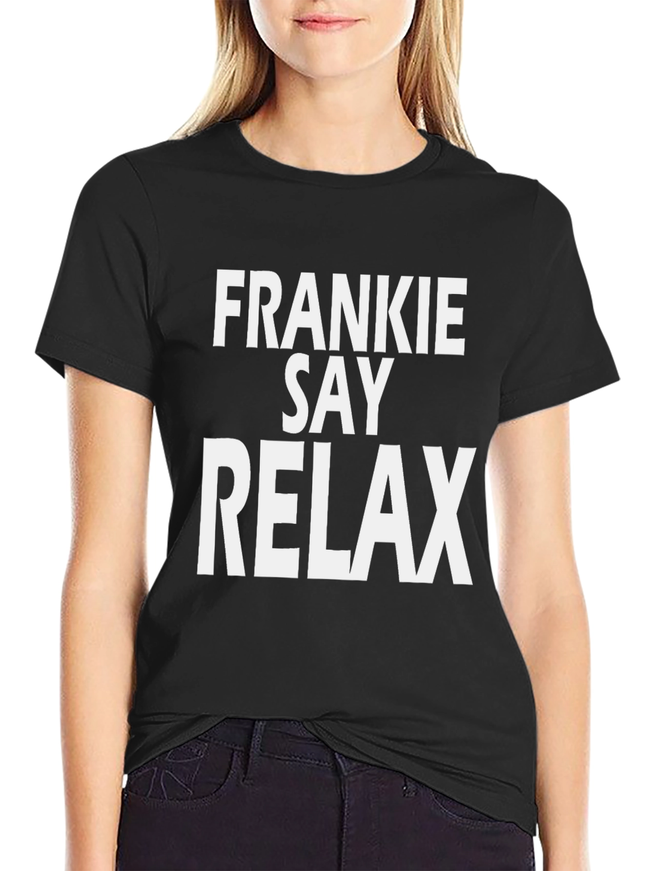 Frankie Say Relax Graphic T-Shirt - Black