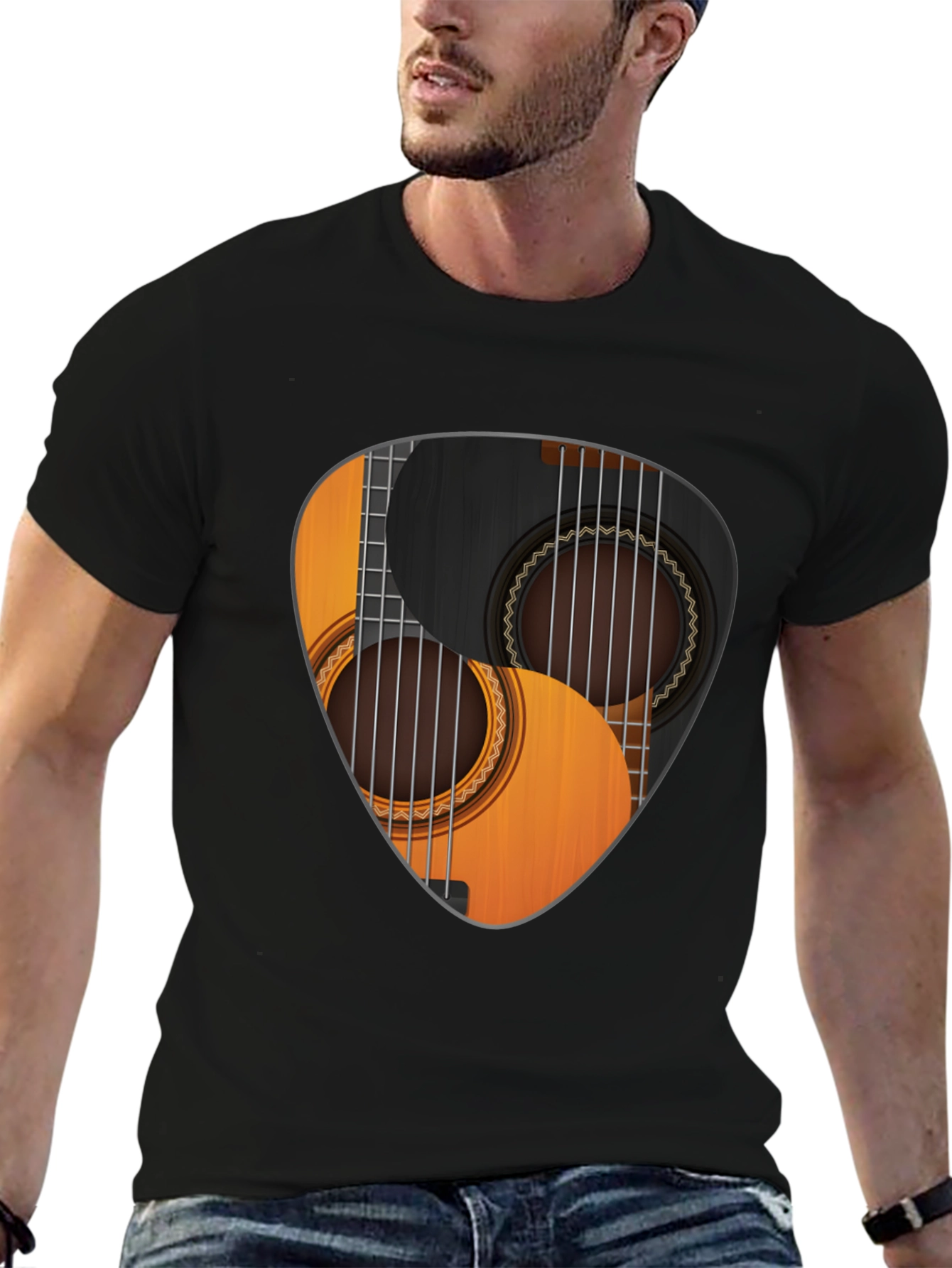 Guitar Pick Yin Yang Graphic T-Shirt