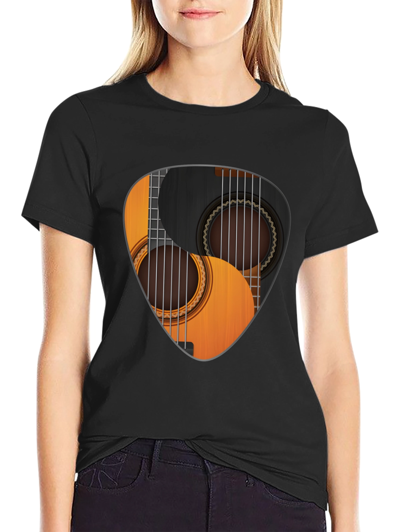 Guitar Pick Yin Yang Graphic T-Shirt