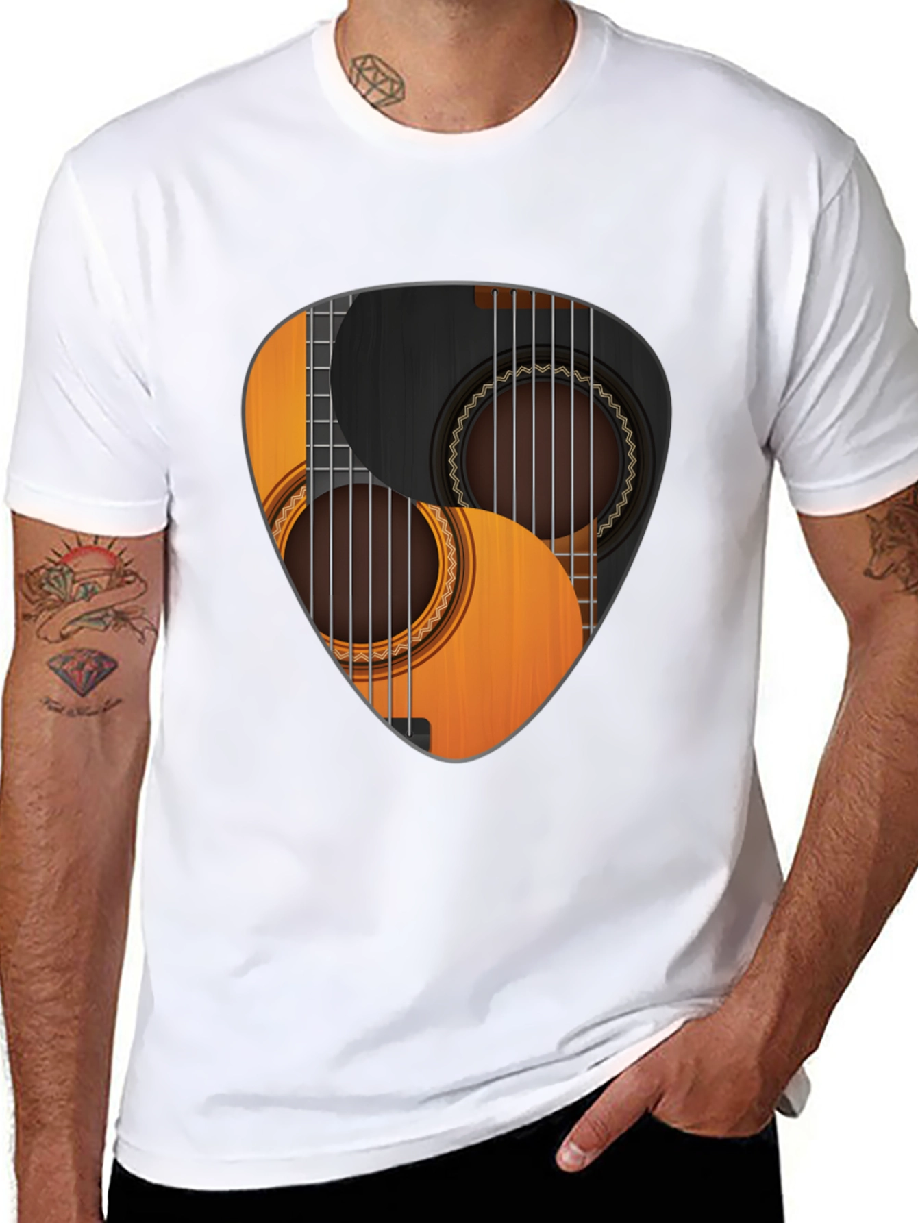 Guitar Pick Yin Yang Graphic T-Shirt