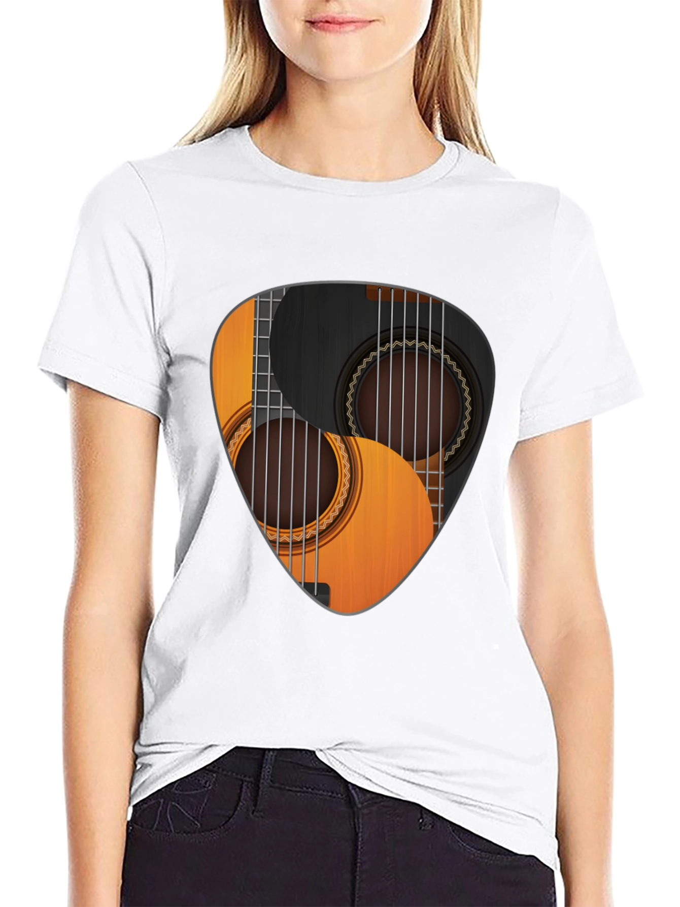 Guitar Pick Yin Yang Graphic T-Shirt