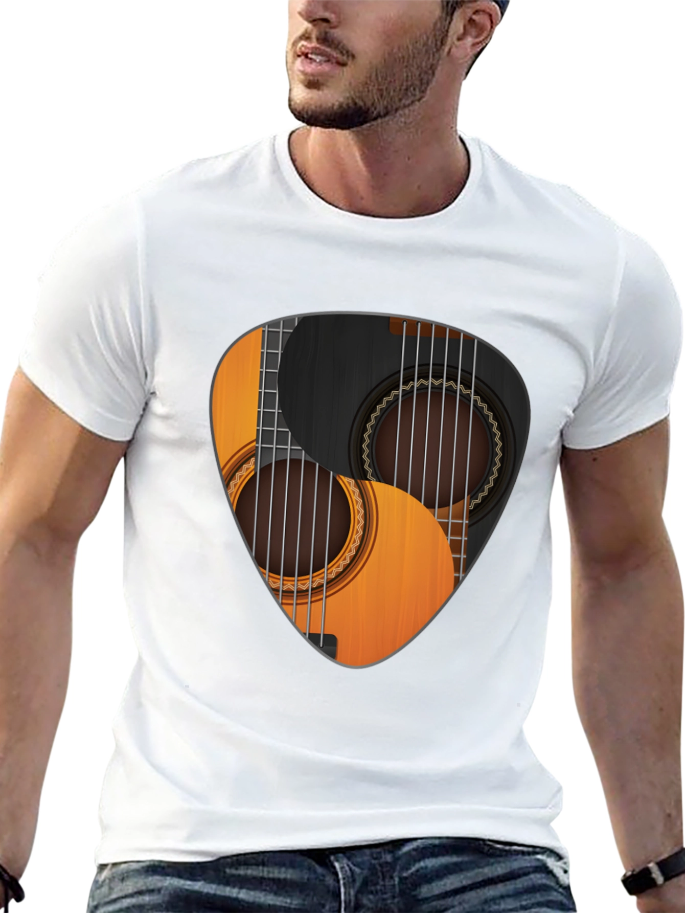 Guitar Pick Yin Yang Graphic T-Shirt