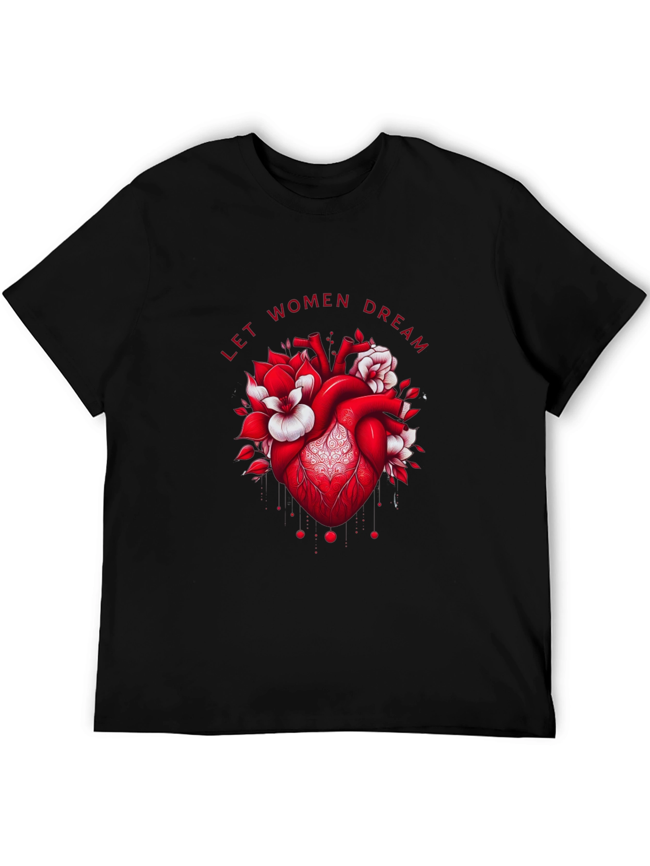 Let Women Dream Graphic Tee - Floral Heart