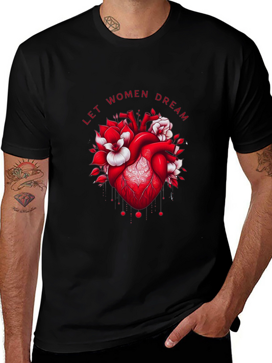 Let Women Dream Graphic Tee - Floral Heart