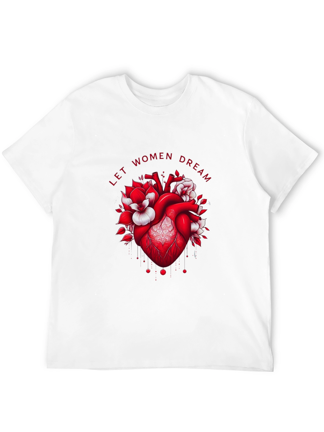 Let Women Dream Graphic Tee - Floral Heart