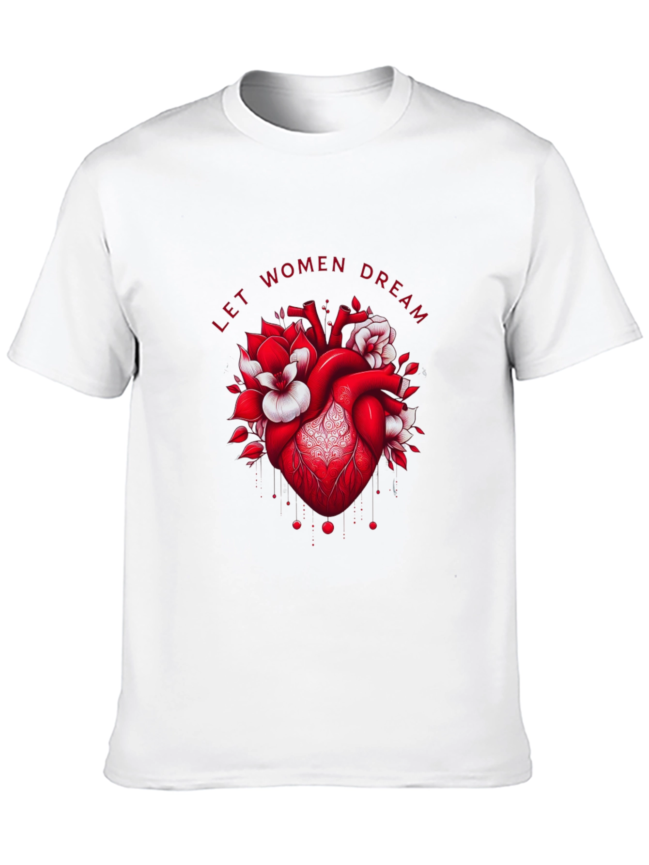 Let Women Dream Graphic Tee - Floral Heart