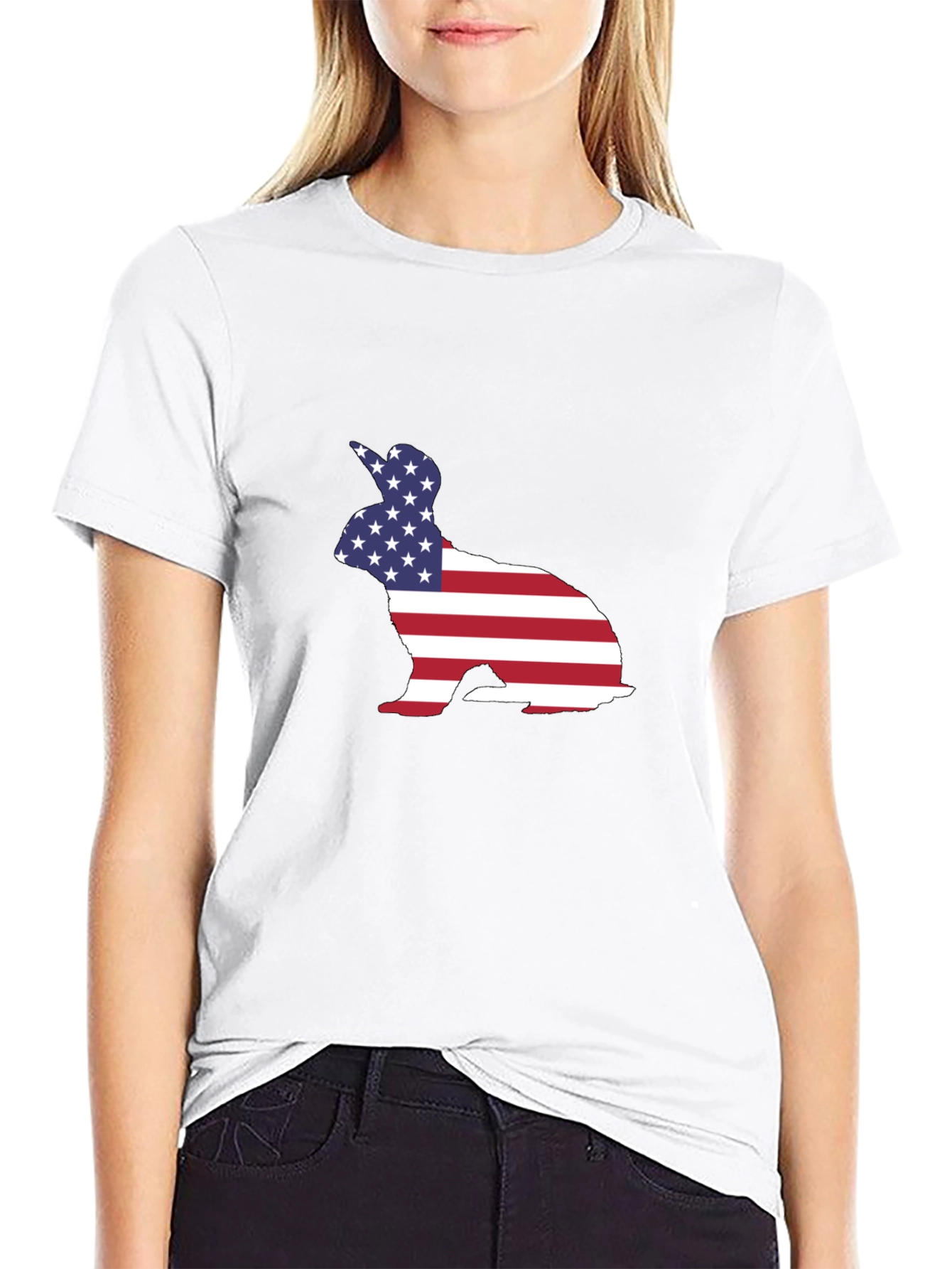 American Flag Bunny Graphic Tee