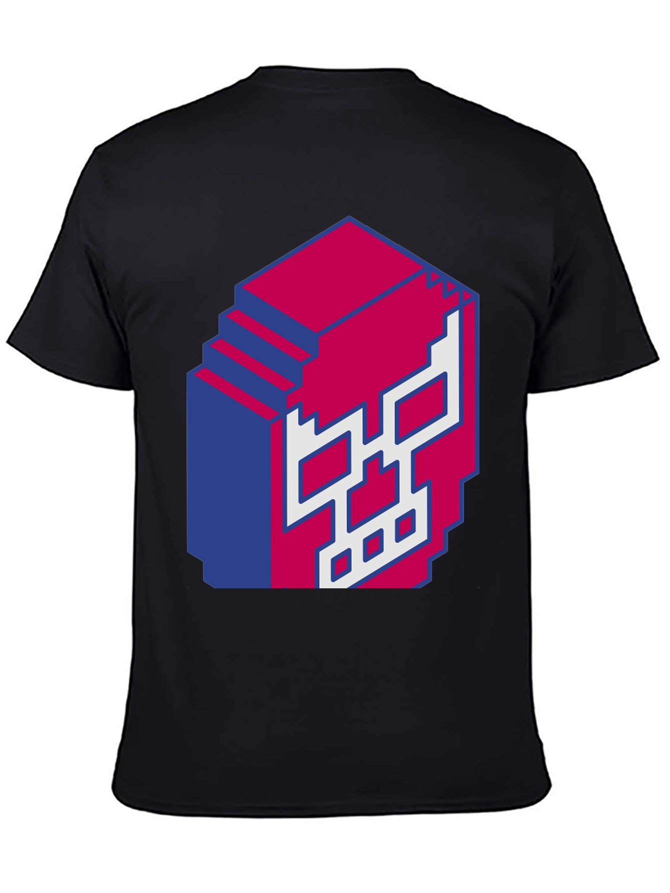 Pixel Skull Graphic Print Black T-Shirt