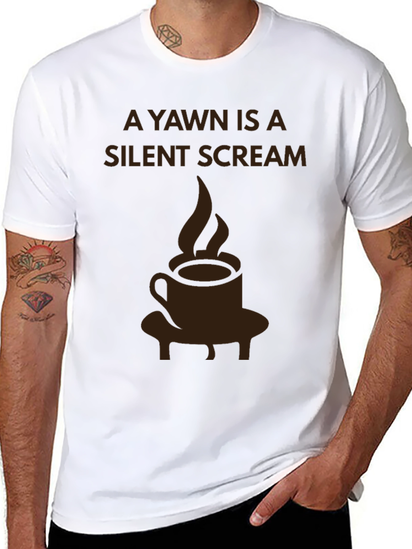 Silent Scream Coffee T-Shirt - Novelty Graphic Tee