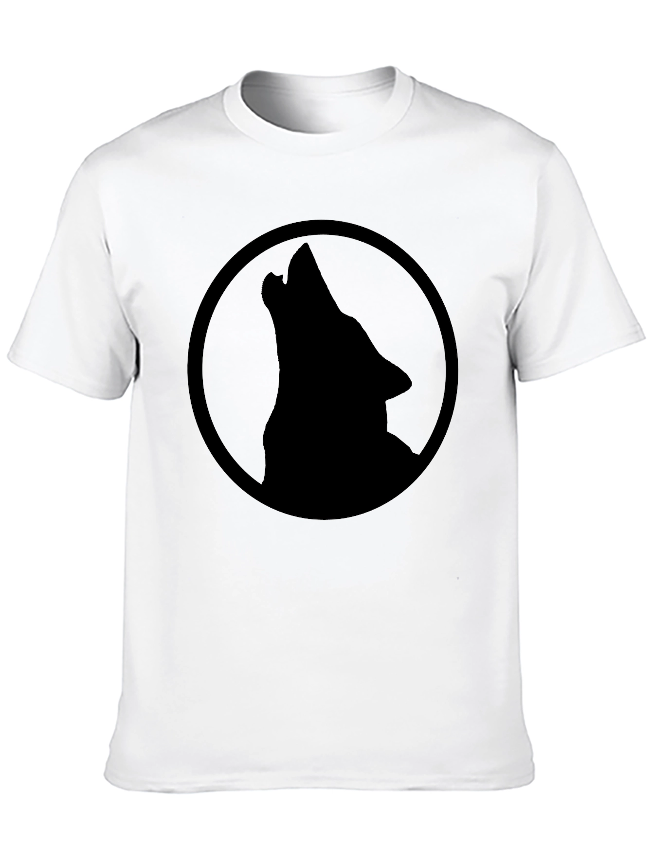 Black Wolf Circle Graphic Tee