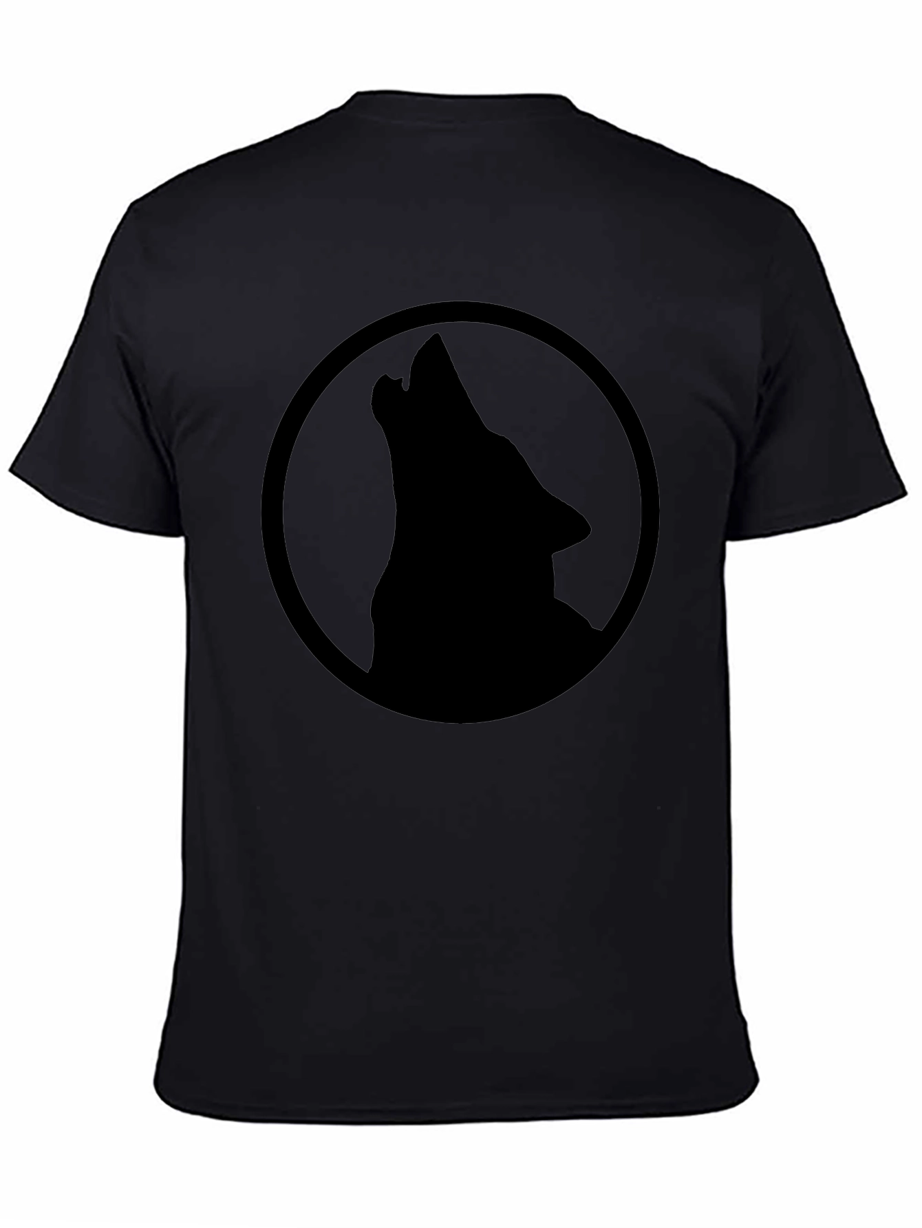 Black Wolf Circle Graphic Tee