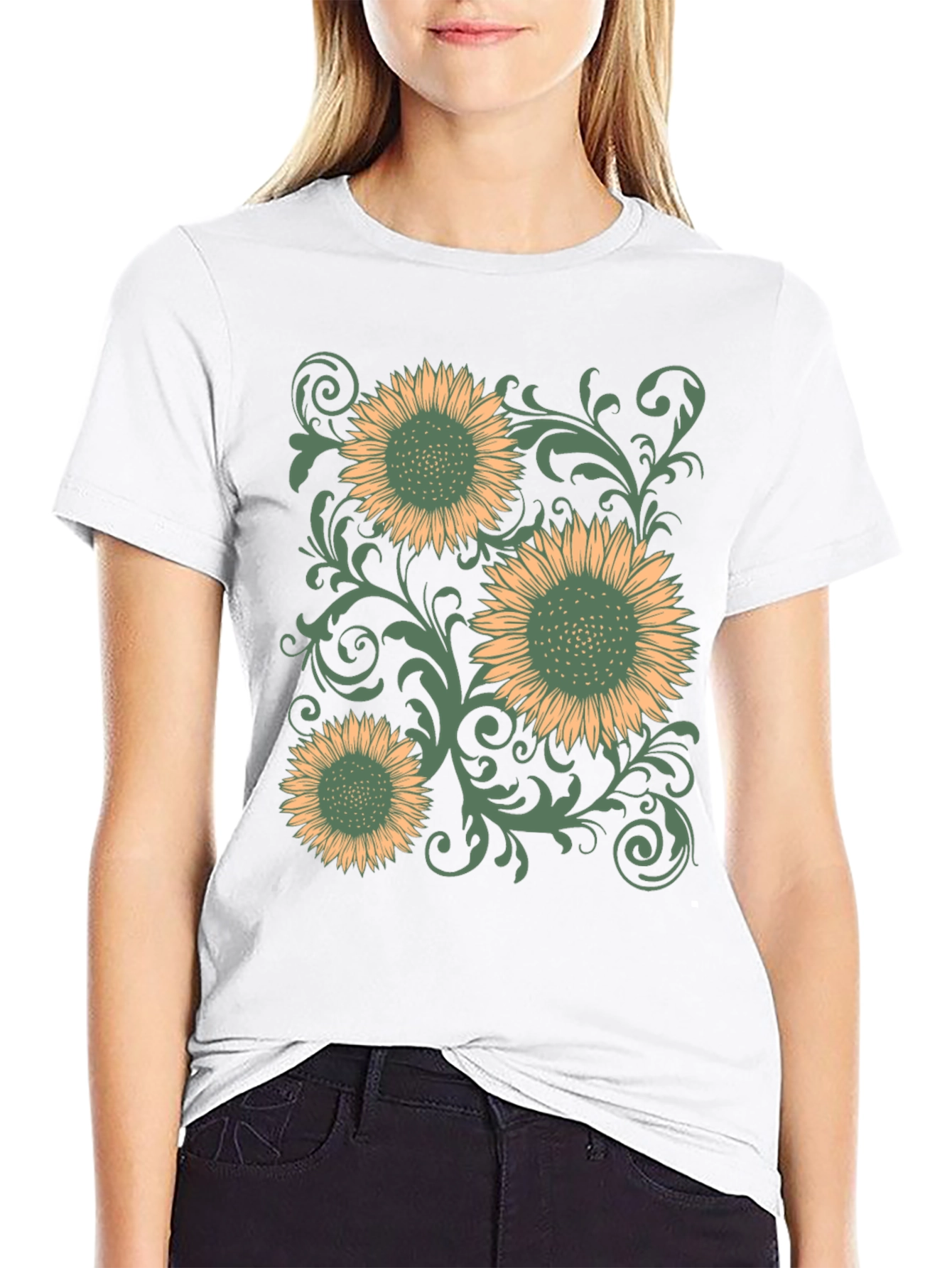 Sunflower Graphic Print Mens T-Shirt