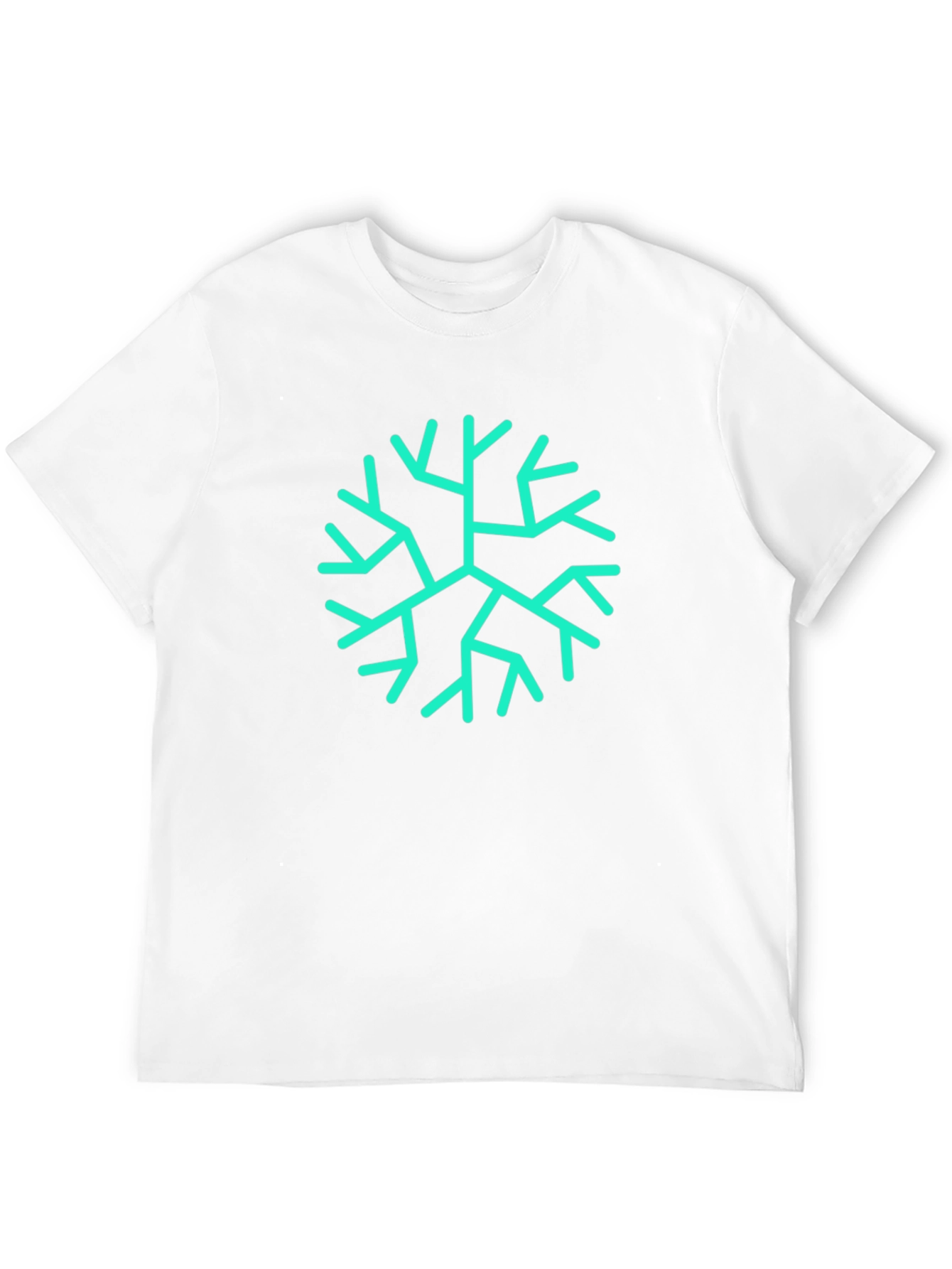 Mens Black Tee with Teal Geometric Branch Print