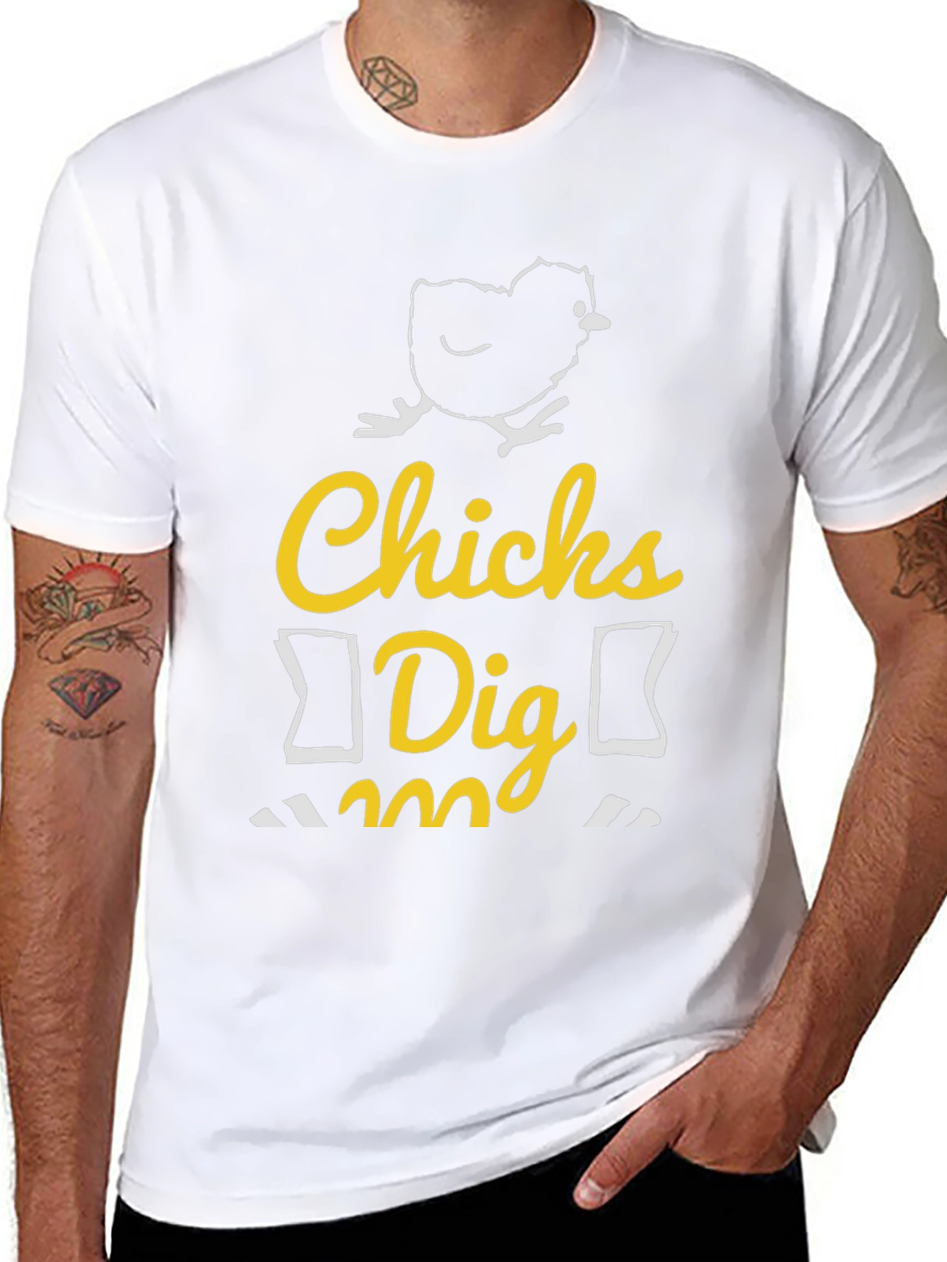 Funny Chicks Dig Me Graphic T-Shirt
