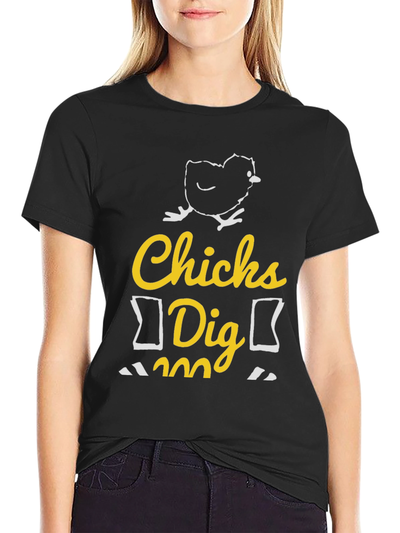 Funny Chicks Dig Me Graphic T-Shirt
