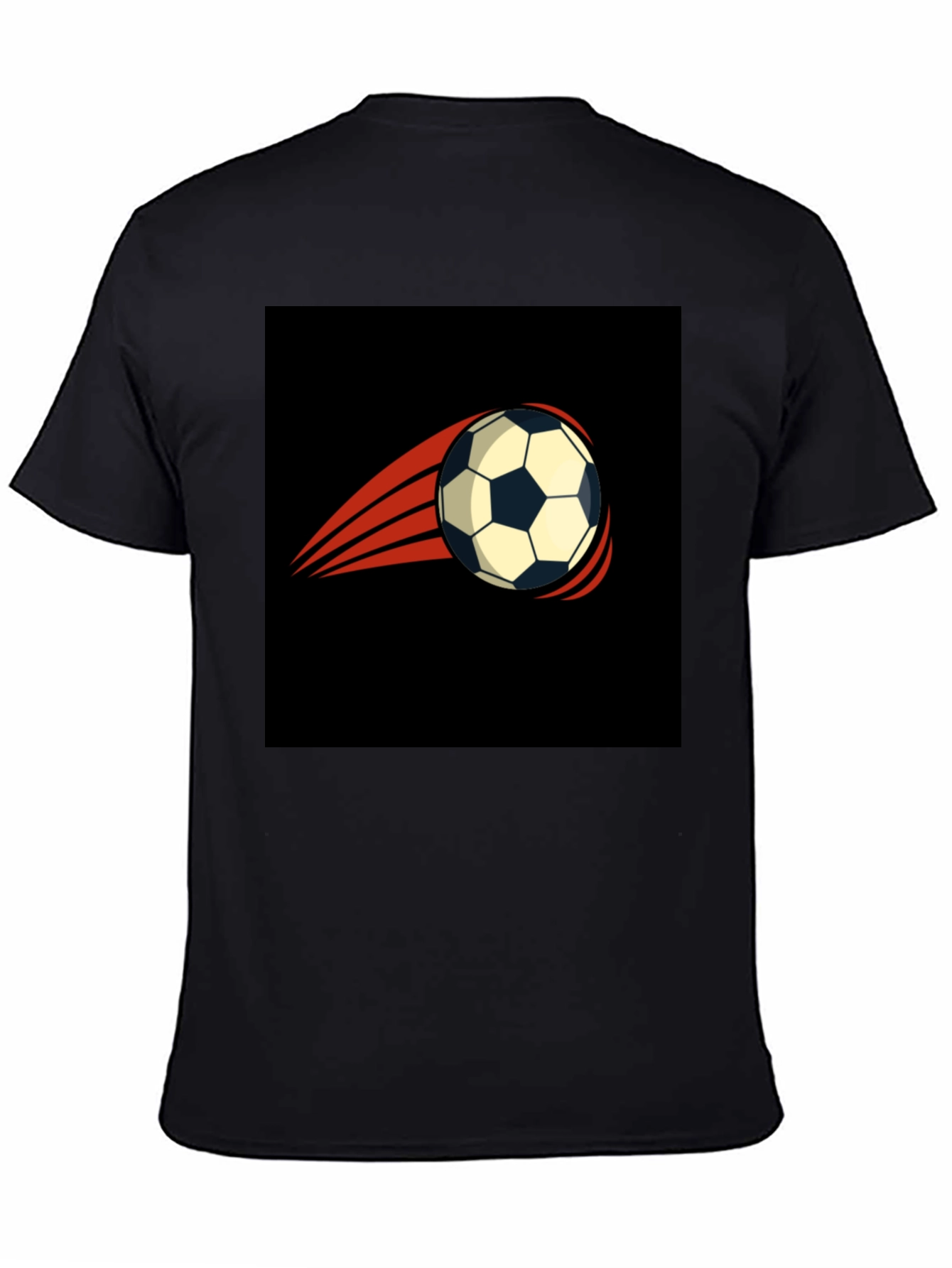 Mens Black T-Shirt with Soccer Ball Graphic