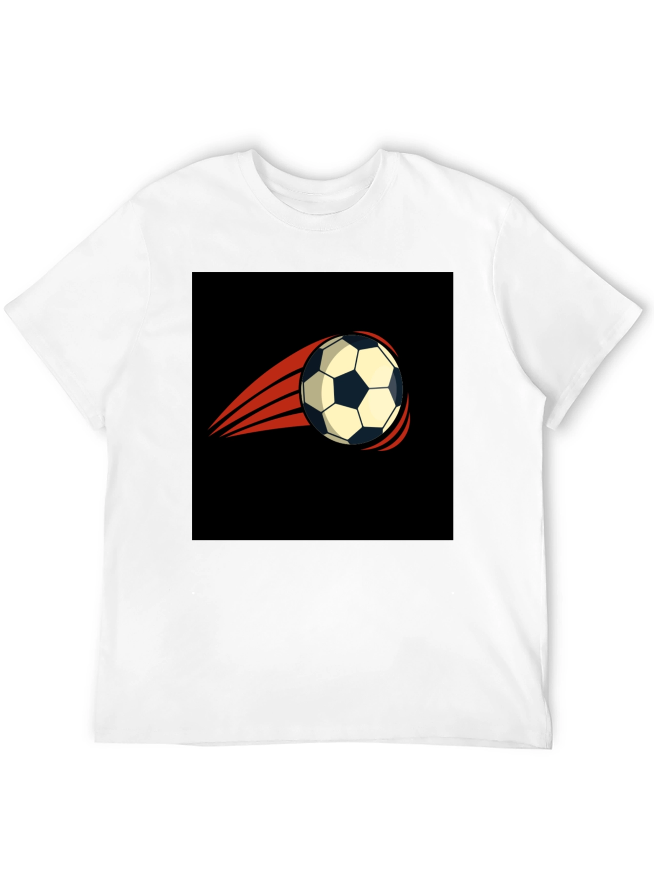 Mens Black T-Shirt with Soccer Ball Graphic