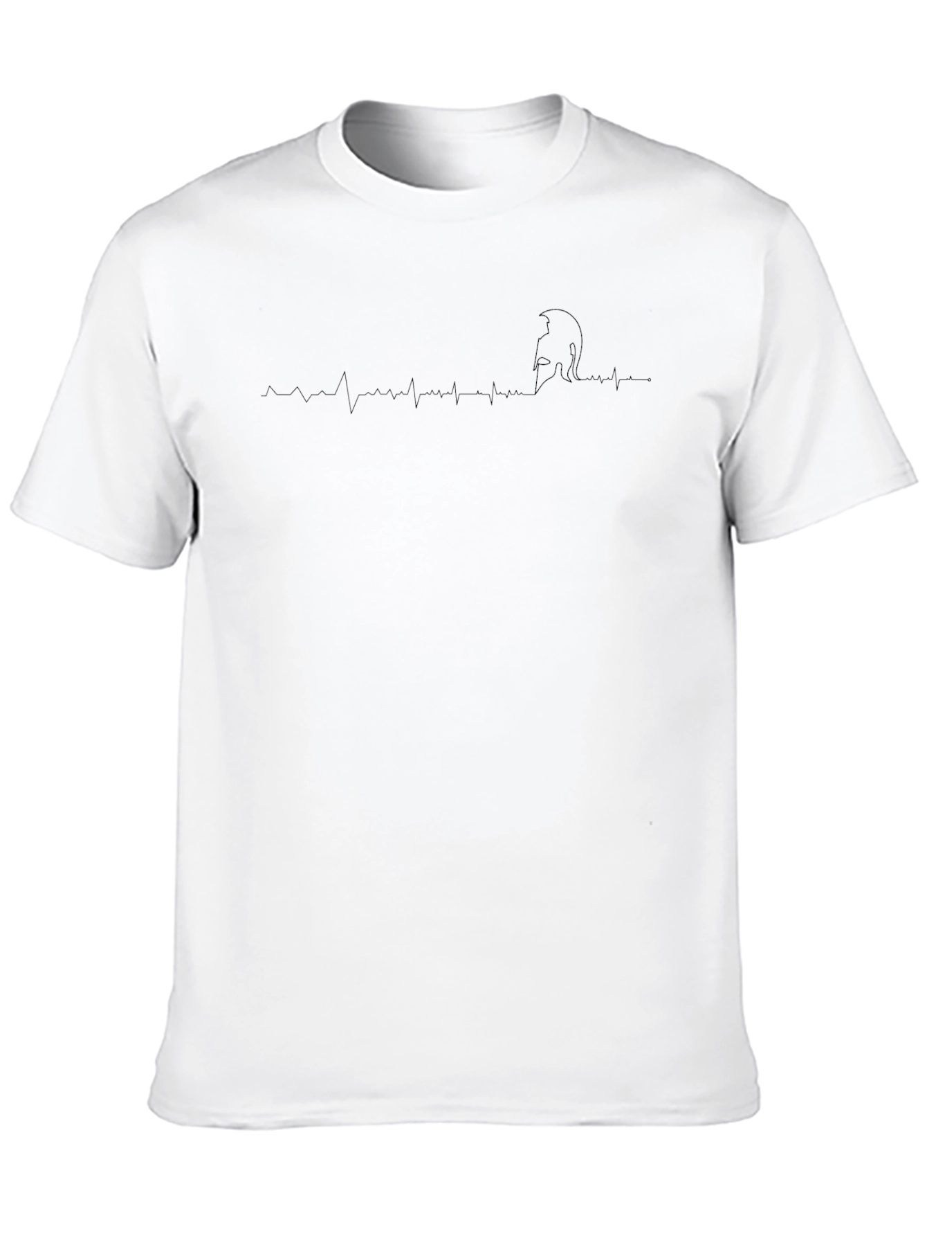 Mens Black Heartbeat Cat Lover T-Shirt