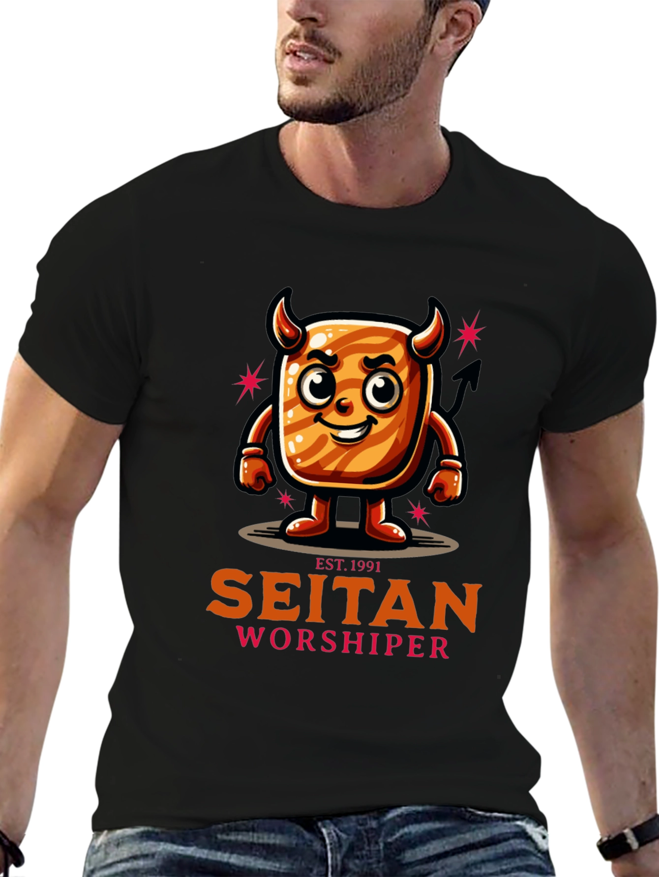 Seitan Worshiper Graphic T-Shirt