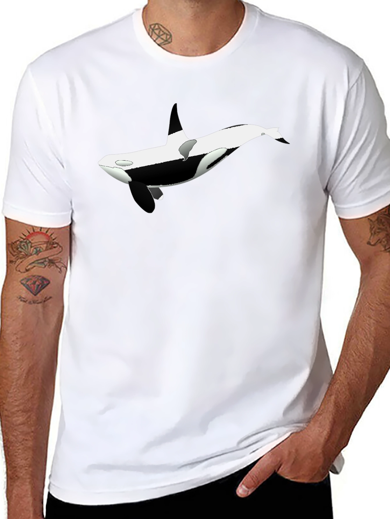 Orca Graphic Tee - Black Cotton Blend