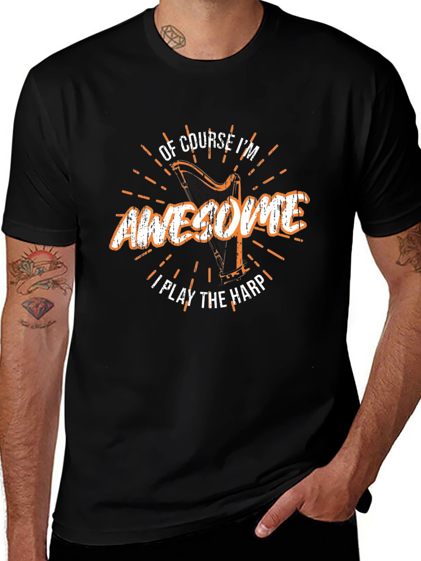 Awesome Harp Player Graphic Tee